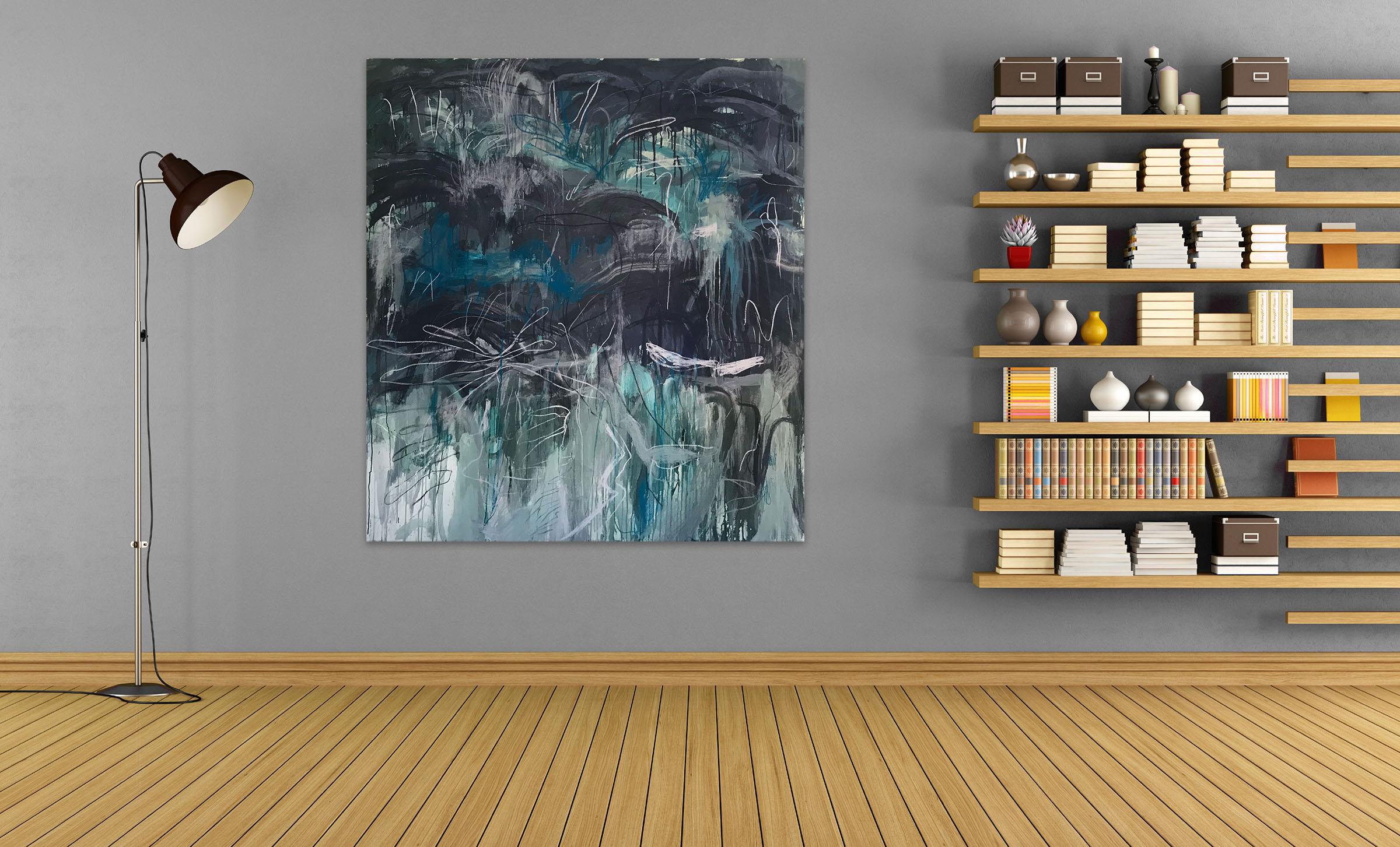 We Are Celestial Spiders Who Have Come Here to (Abstract painting) - Painting by Macha Poynder