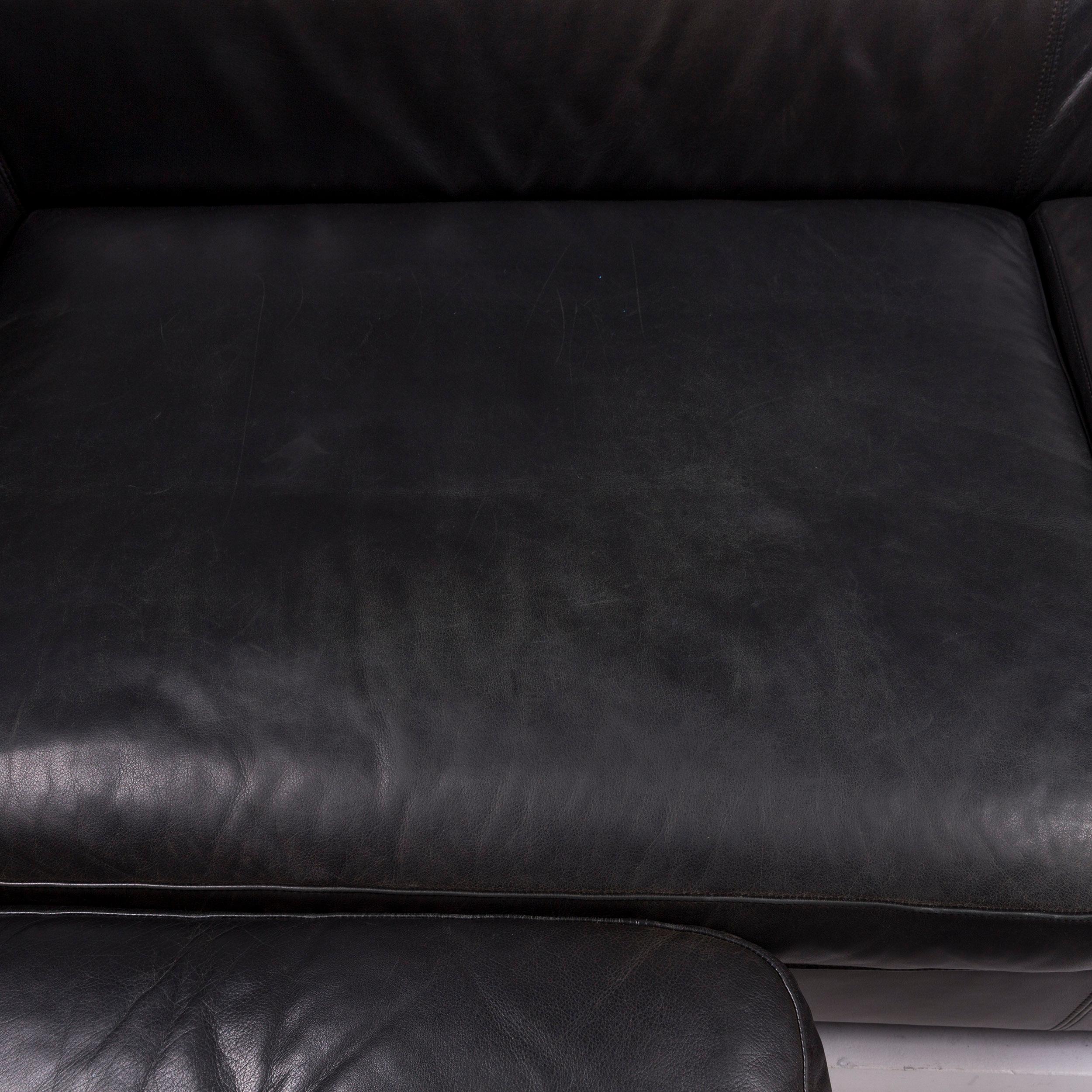 Machalke Black Jack Leather Sofa Black Corner Sofa at 1stDibs