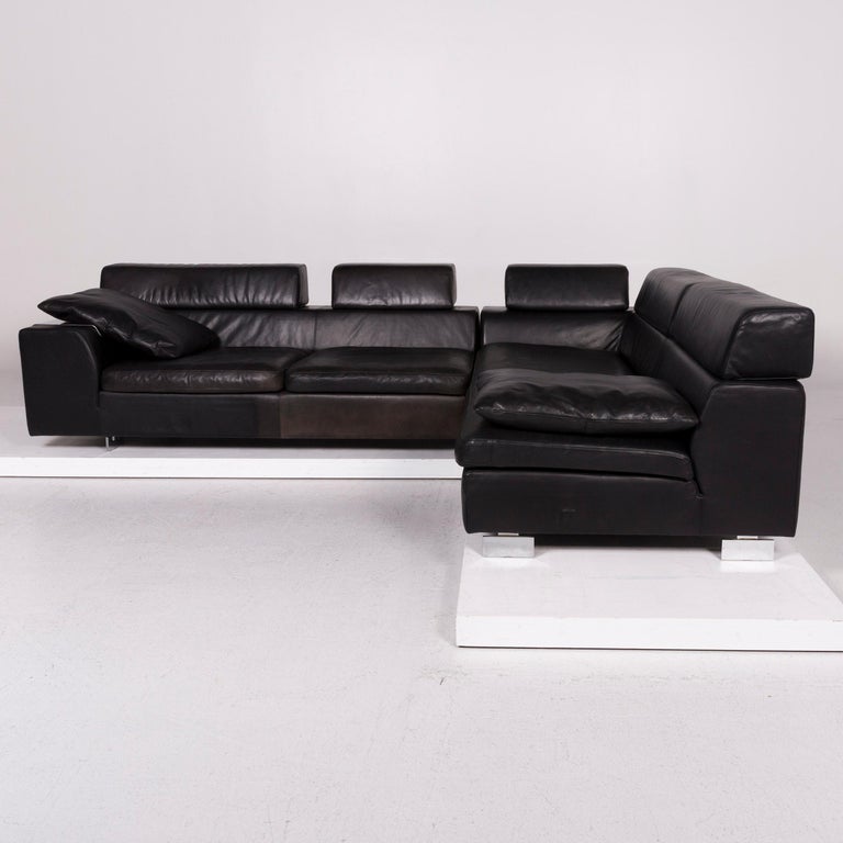 Machalke Black Jack Leather Sofa Black Corner Sofa at 1stDibs