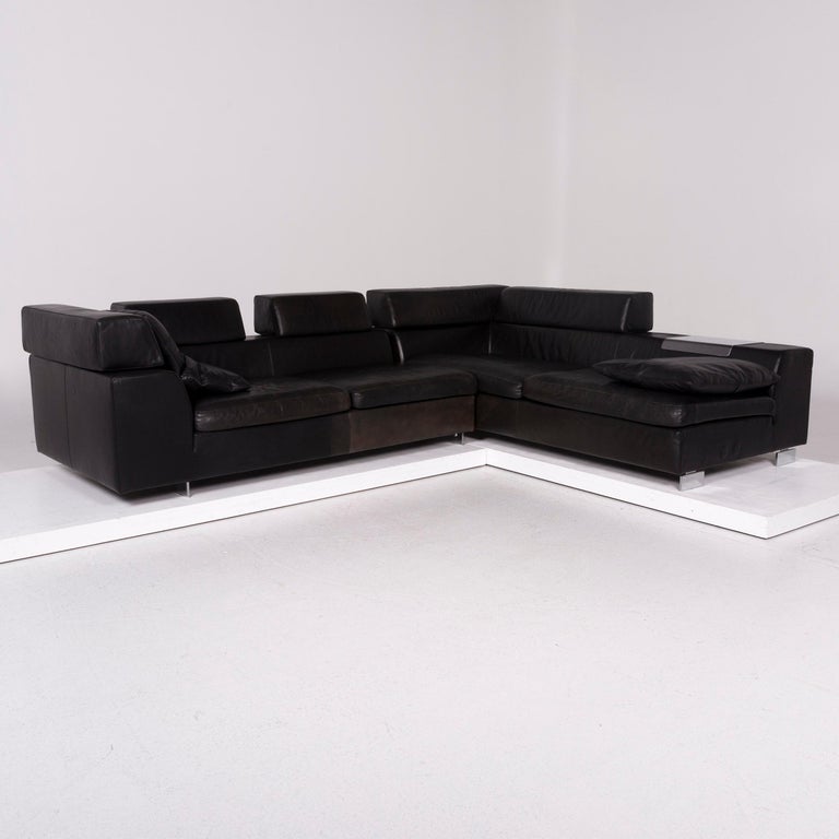 Machalke Black Jack Leather Sofa Black Corner Sofa at 1stDibs