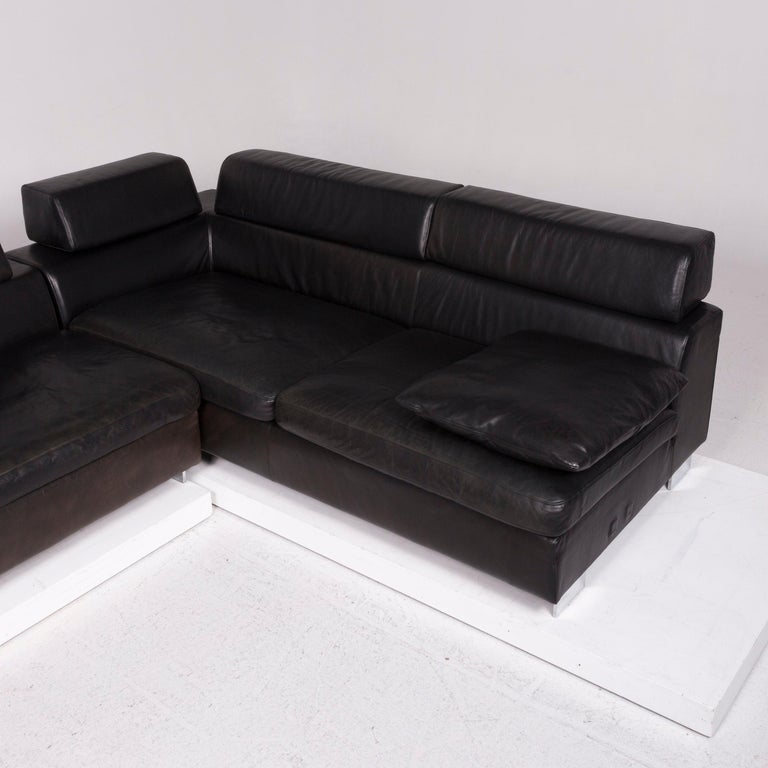 Machalke Black Jack Leather Sofa Black Corner Sofa at 1stDibs