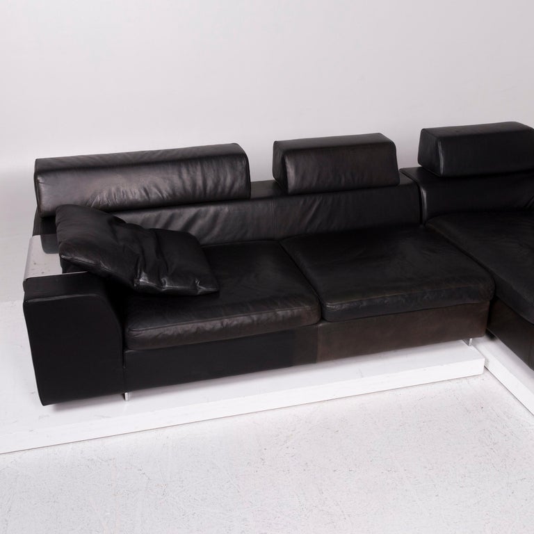 Machalke Black Jack Leather Sofa Black Corner Sofa at 1stDibs