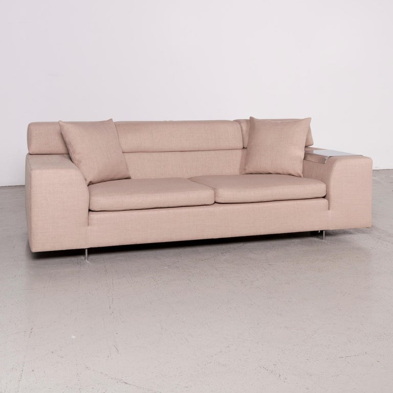 Machalke Blackjack Designer Fabric Sofa Beige ThreeSeat Couch For Sale at 1stDibs