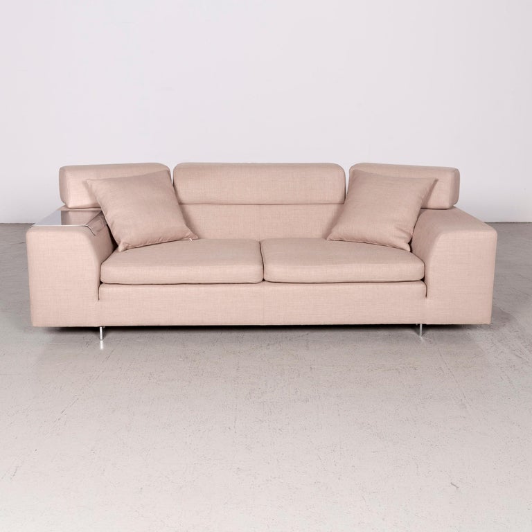 Machalke Blackjack Designer Fabric Sofa Beige ThreeSeat Couch For Sale at 1stDibs