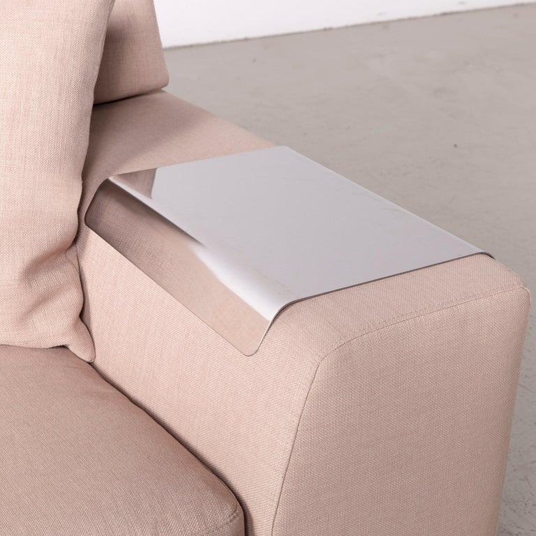 Machalke Blackjack Designer Fabric Sofa Beige ThreeSeat Couch For Sale at 1stDibs