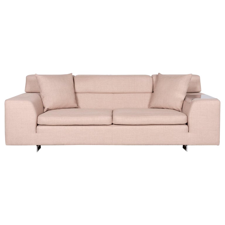 Machalke Blackjack Designer Fabric Sofa Beige ThreeSeat Couch For Sale at 1stDibs
