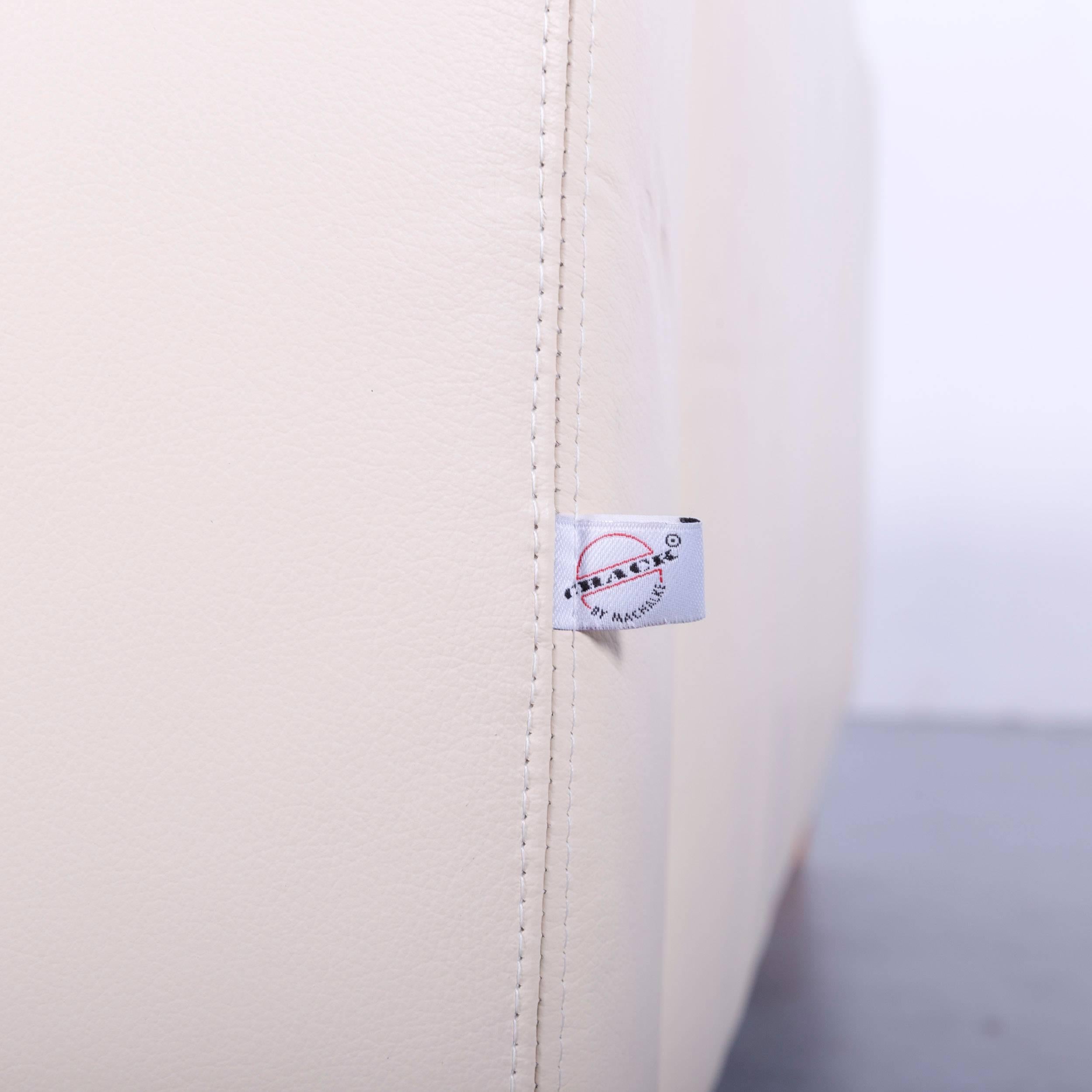 Machalke Crack Leder-Sofa mit zwei Sitzen und cremefarbenem Krappen 1