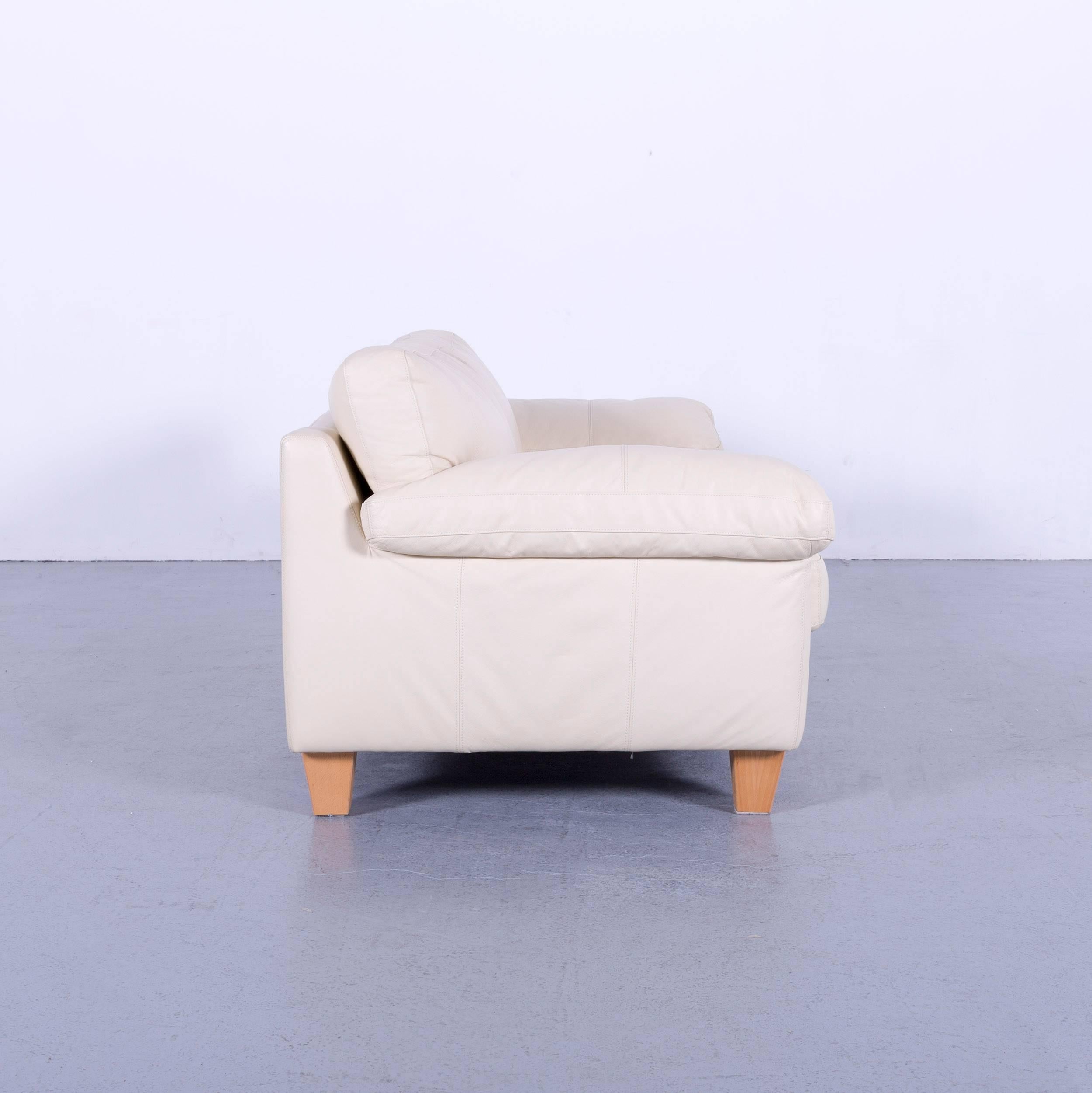 Machalke Crack Leder-Sofa mit zwei Sitzen und cremefarbenem Krappen 4