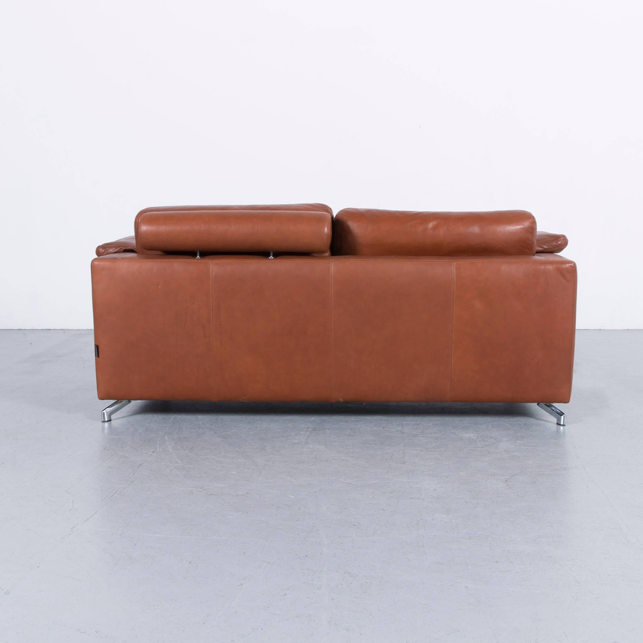 Machalke Designer Leather Sofa Brown Two-Seat Couch 5