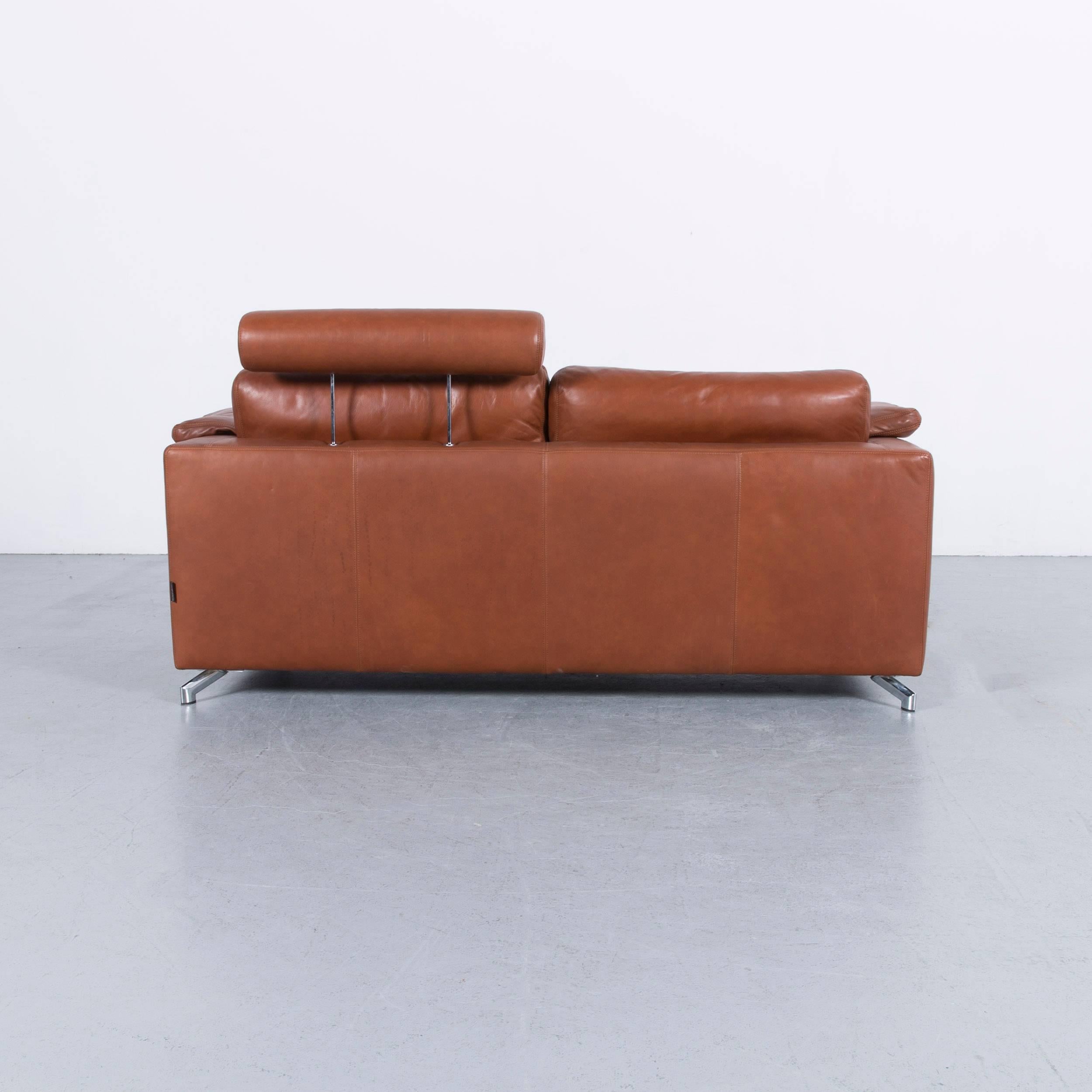 Machalke Designer Leather Sofa Brown Two-Seat Couch 6