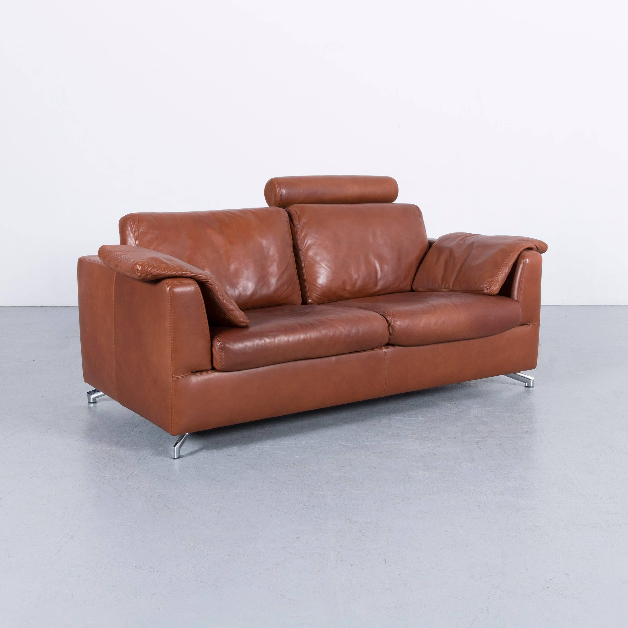 Machalke Designer Leather Sofa Brown Two-Seat Couch 1