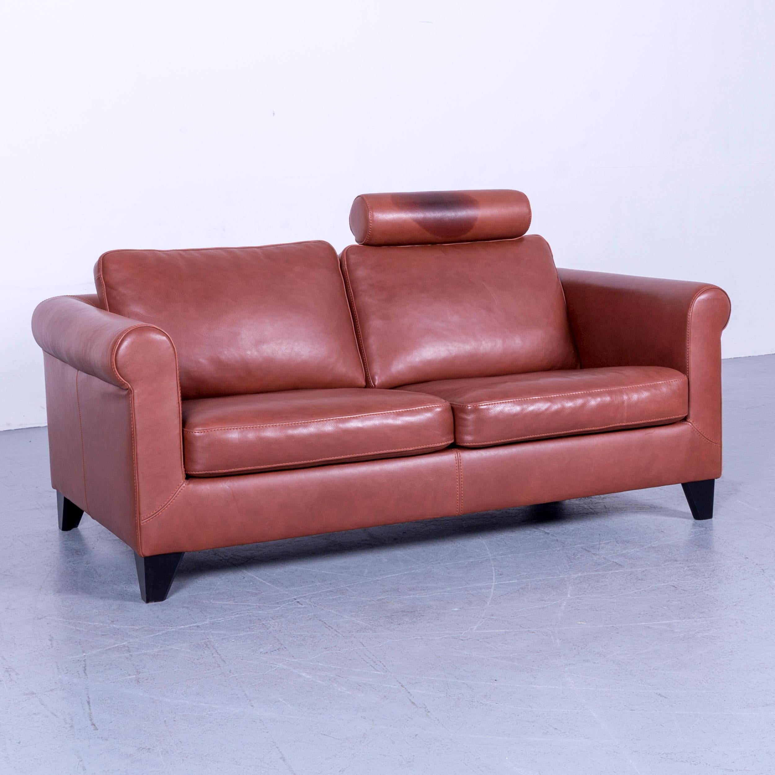 Machalke Designer Leather Sofa Red Two-Seat Couch Set In Good Condition In Cologne, DE