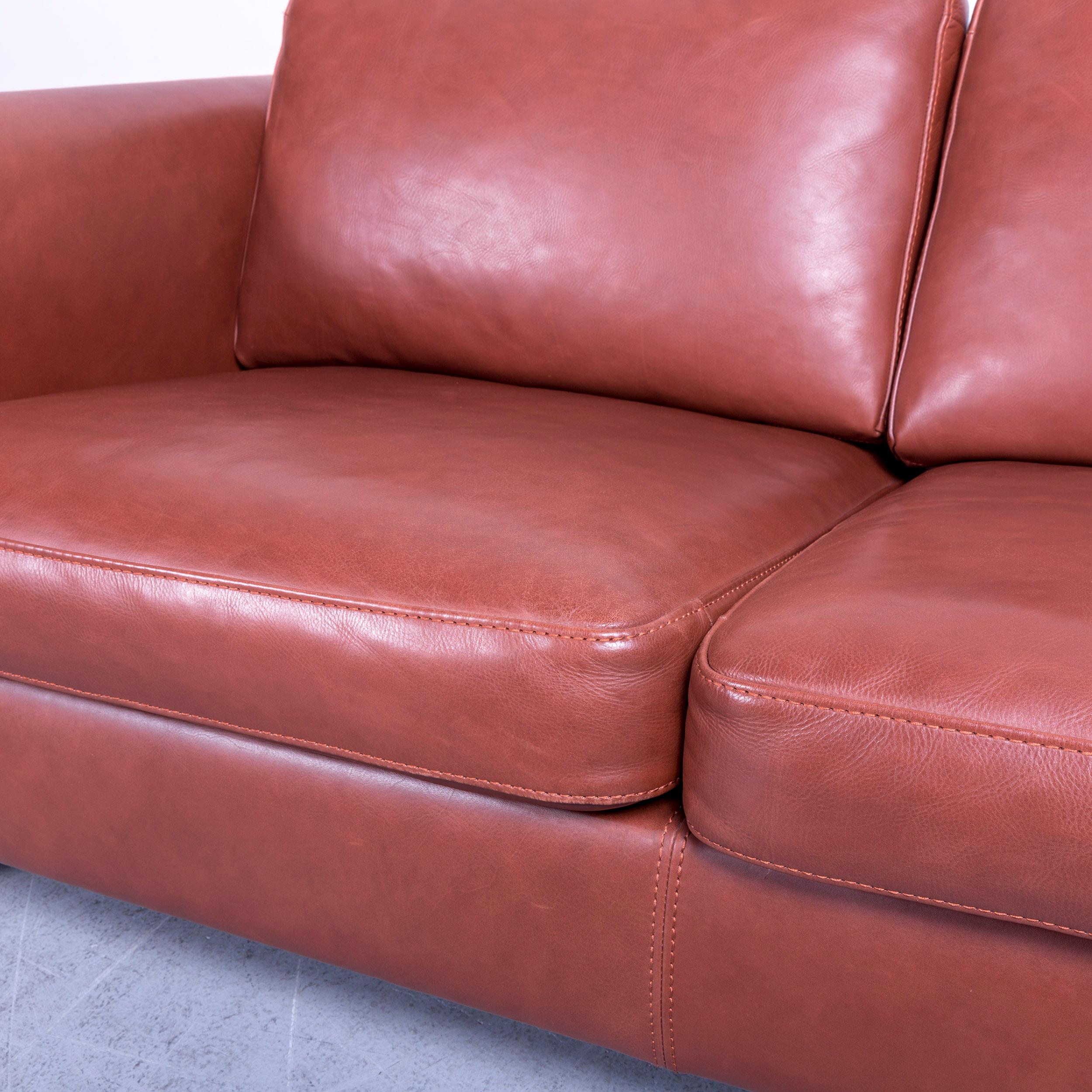 Machalke Designer Leather Sofa Red Two-Seat Couch Set 2