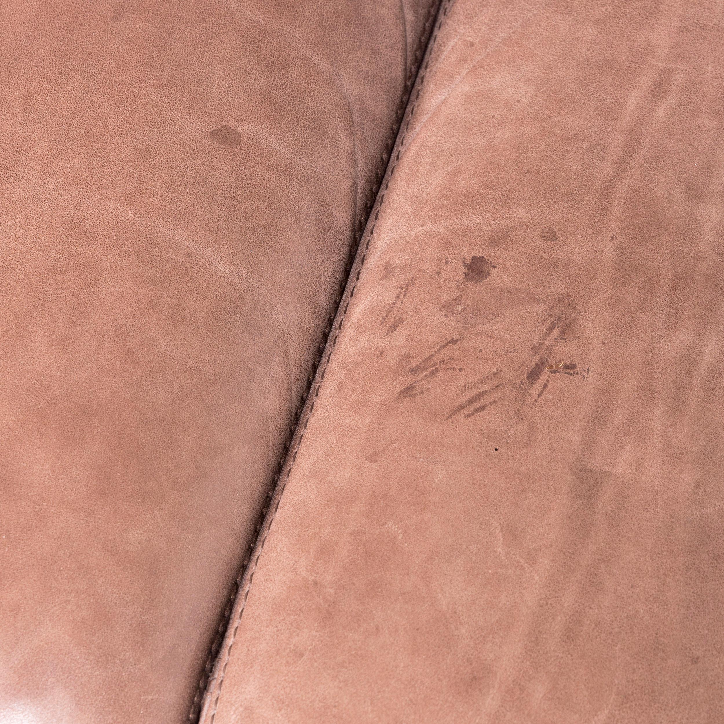 Machalke Diego Designer Leather Sofa Armchair Set Brown Genuine Leather Three For Sale 4