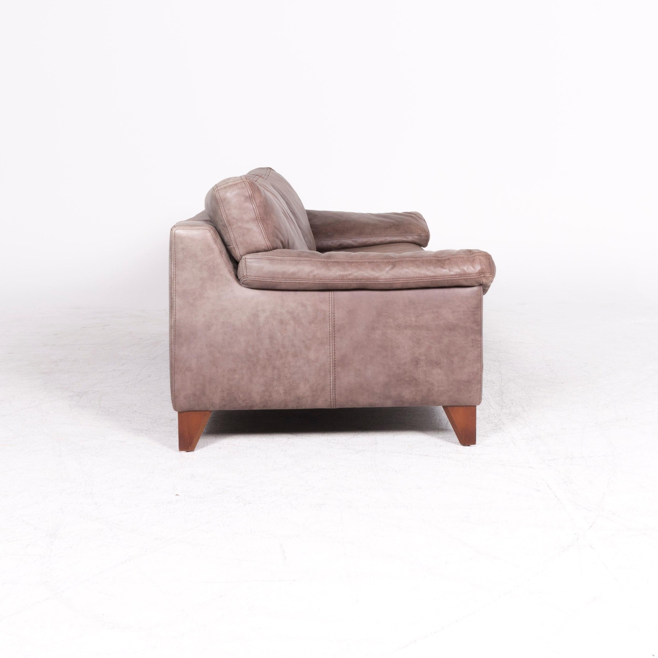 Machalke Diego Designer Leather Sofa Armchair Set Brown Genuine Leather Three For Sale 5