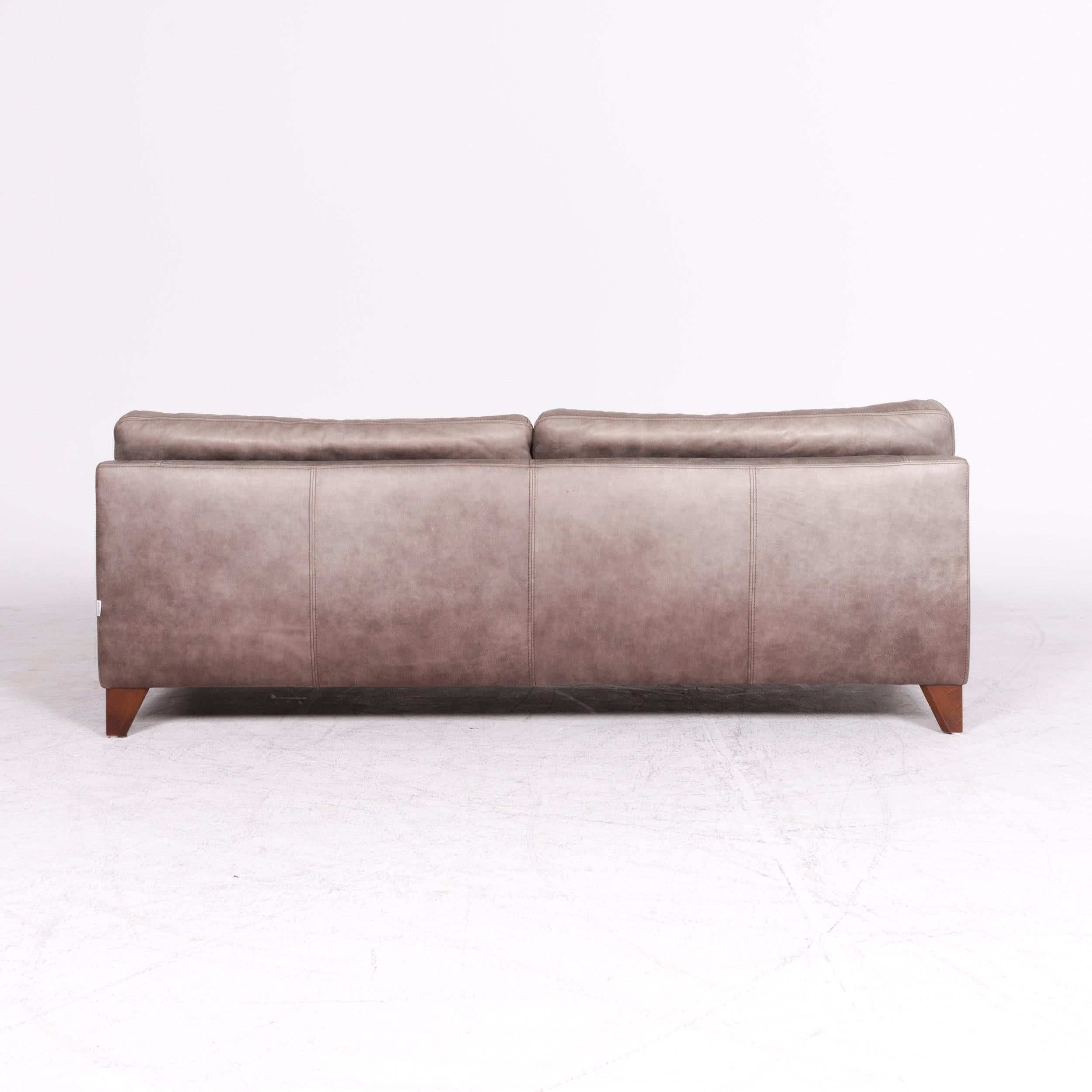 Machalke Diego Designer Leather Sofa Armchair Set Brown Genuine Leather Three For Sale 6