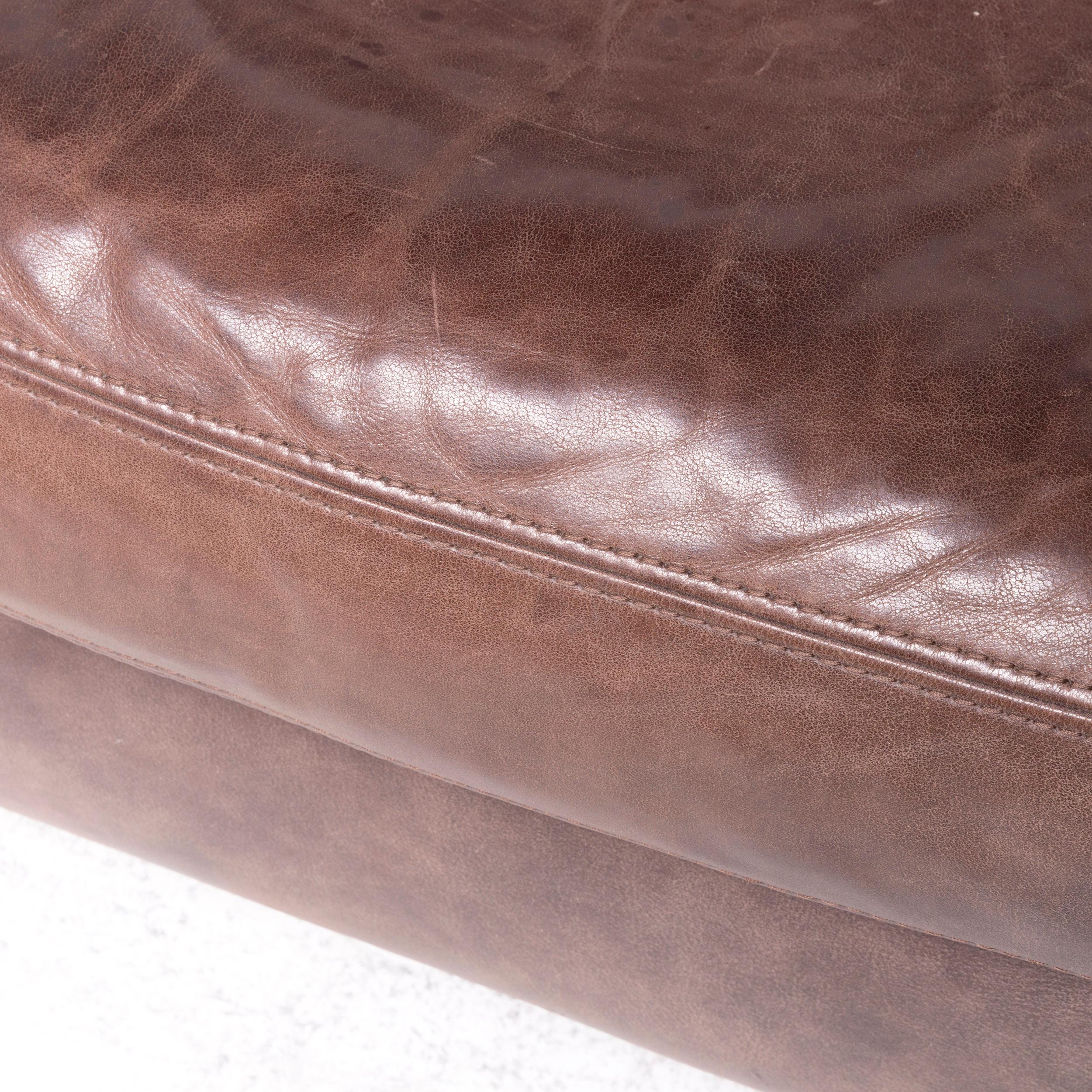 Machalke Diego Designer Leather Sofa Armchair Set Brown Genuine Leather Three For Sale 10