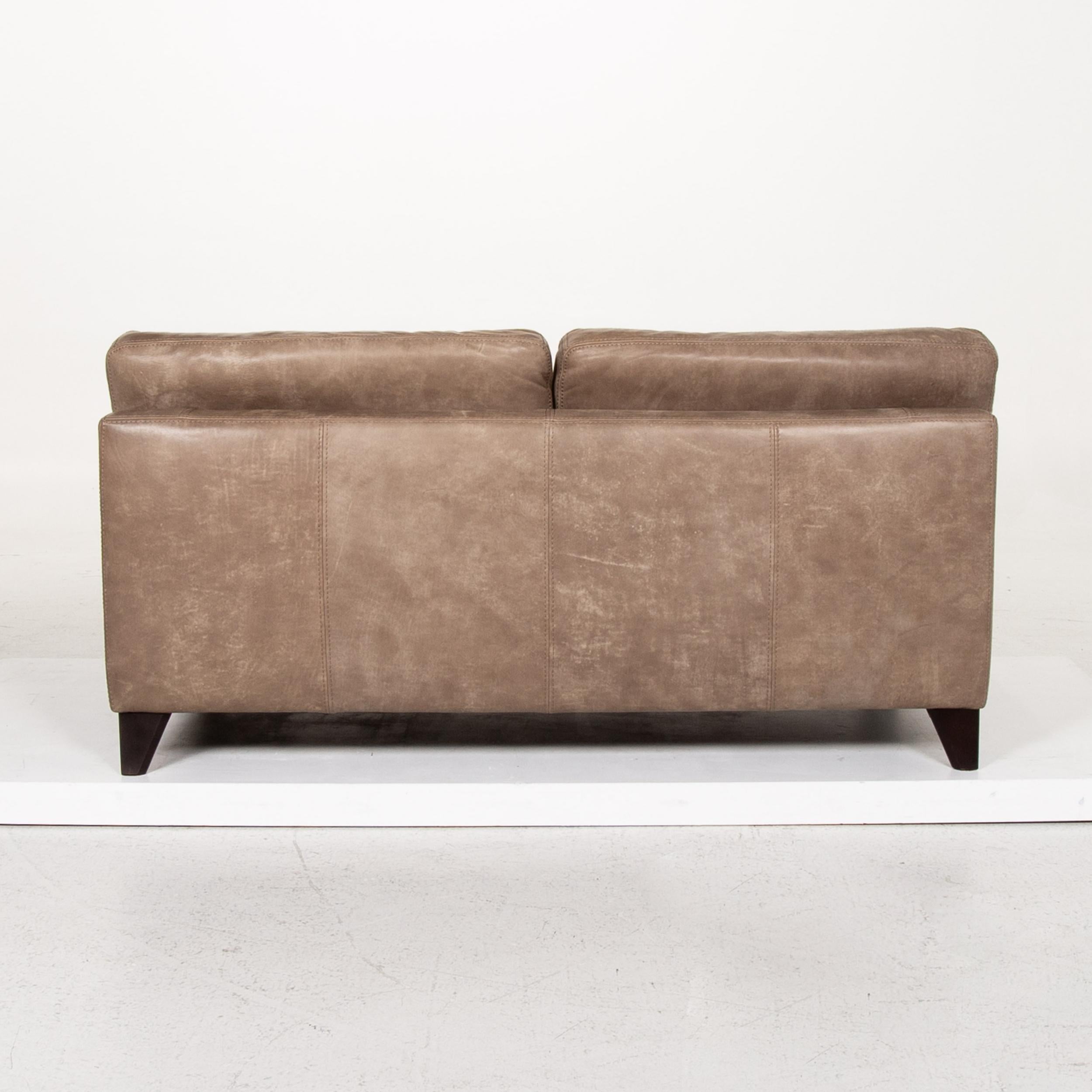 Machalke Diego Leather Sofa Brown Two-Seat Couch Teun Van Zanten For Sale 1