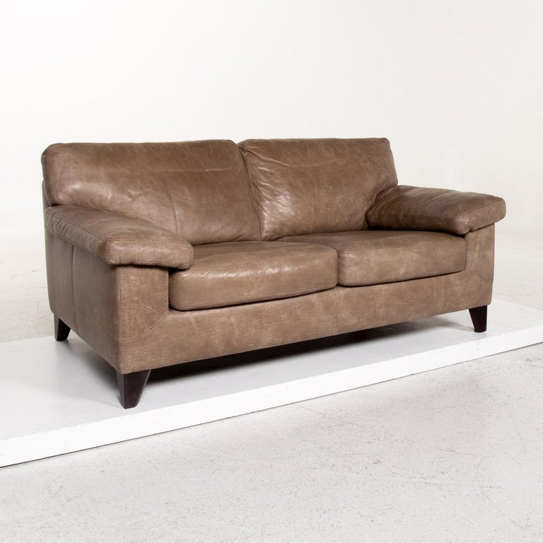 Machalke Diego Leather Sofa Brown Two-Seat Couch Teun Van Zanten For Sale  at 1stDibs | 19-3900 tpg, seat van zanten, 19-3903 tpg