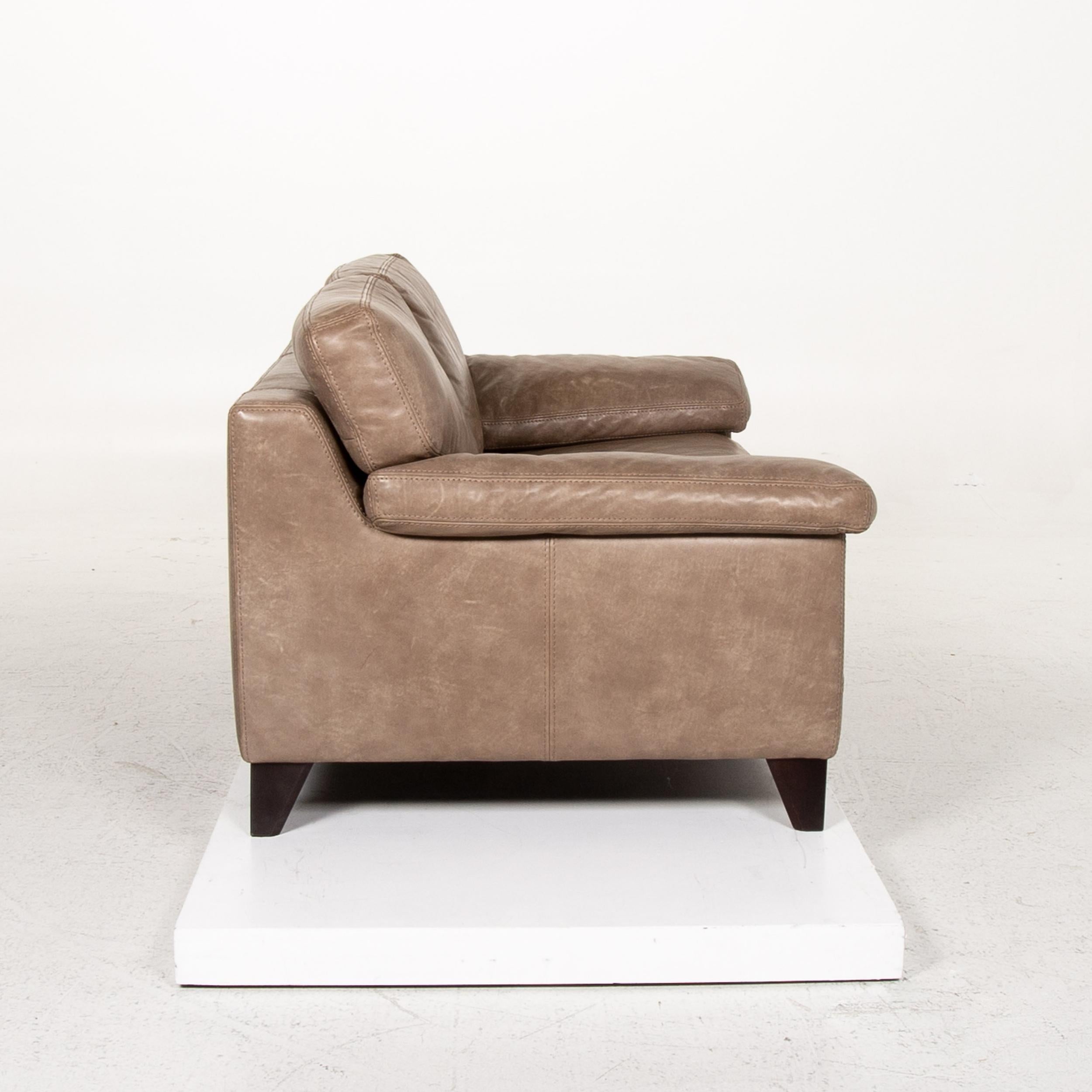 Contemporary Machalke Diego Leather Sofa Brown Two-Seat Couch Teun Van Zanten For Sale