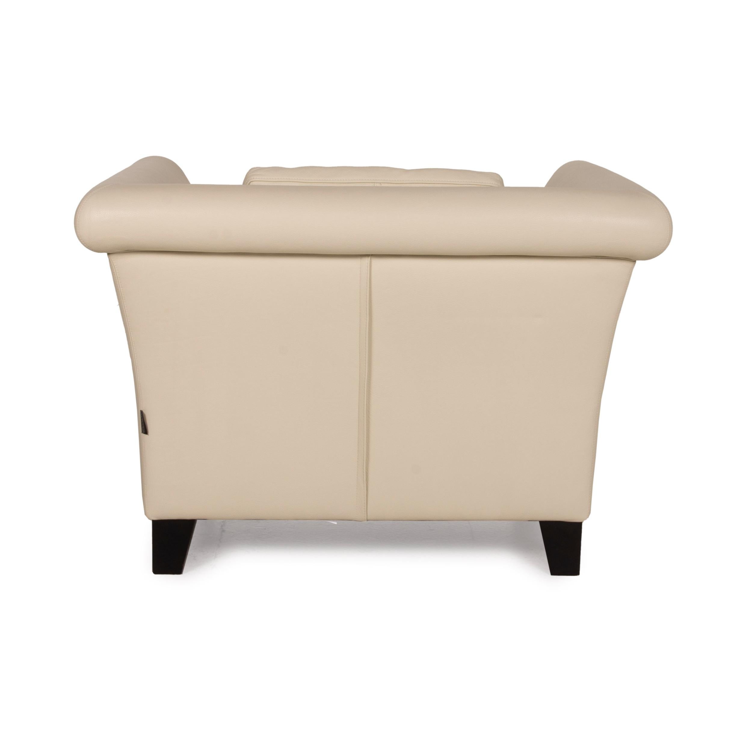 Machalke Leather Armchair Cream In Good Condition For Sale In Cologne, DE