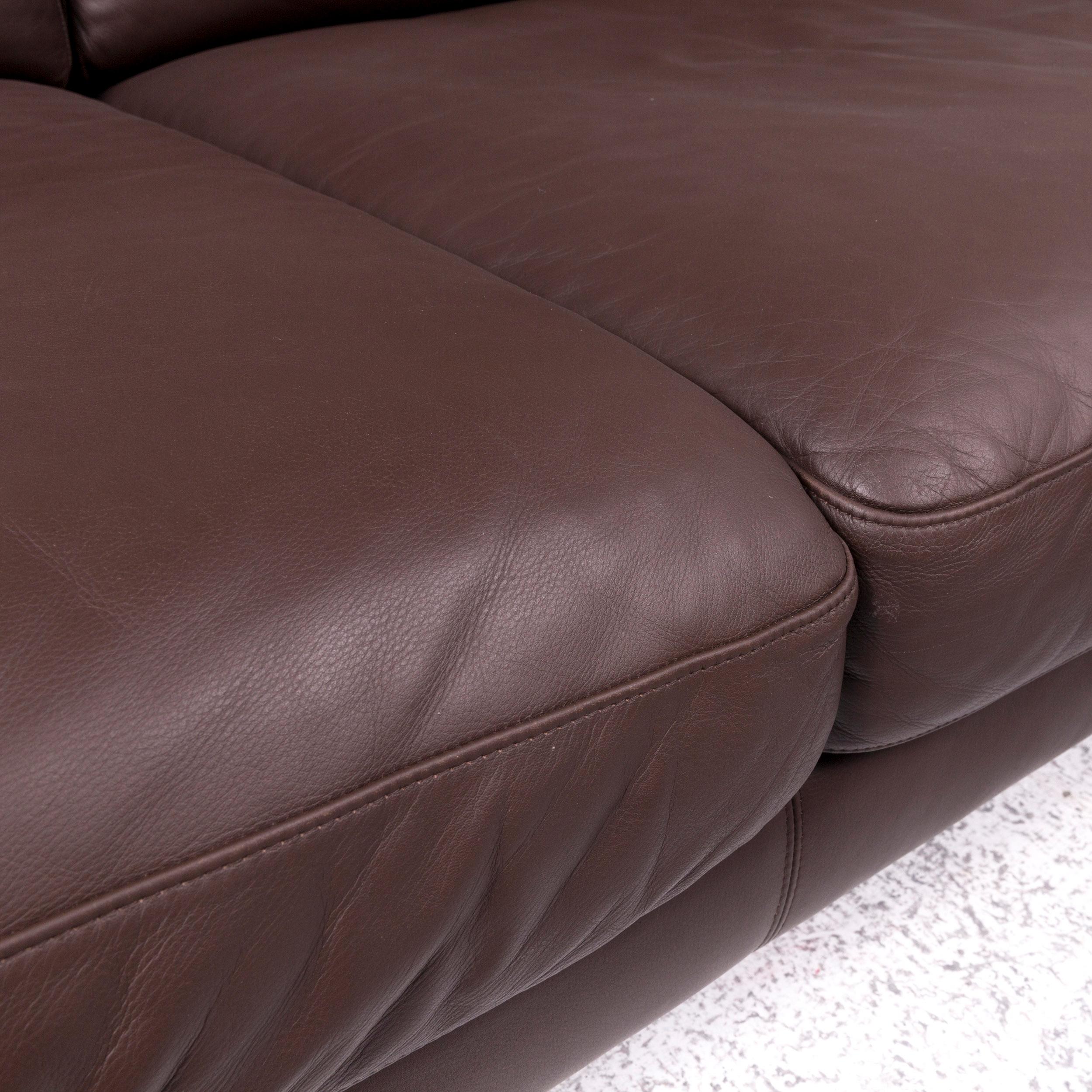 Machalke Leather Corner Sofa Brown Sofa Couch In Good Condition In Cologne, DE