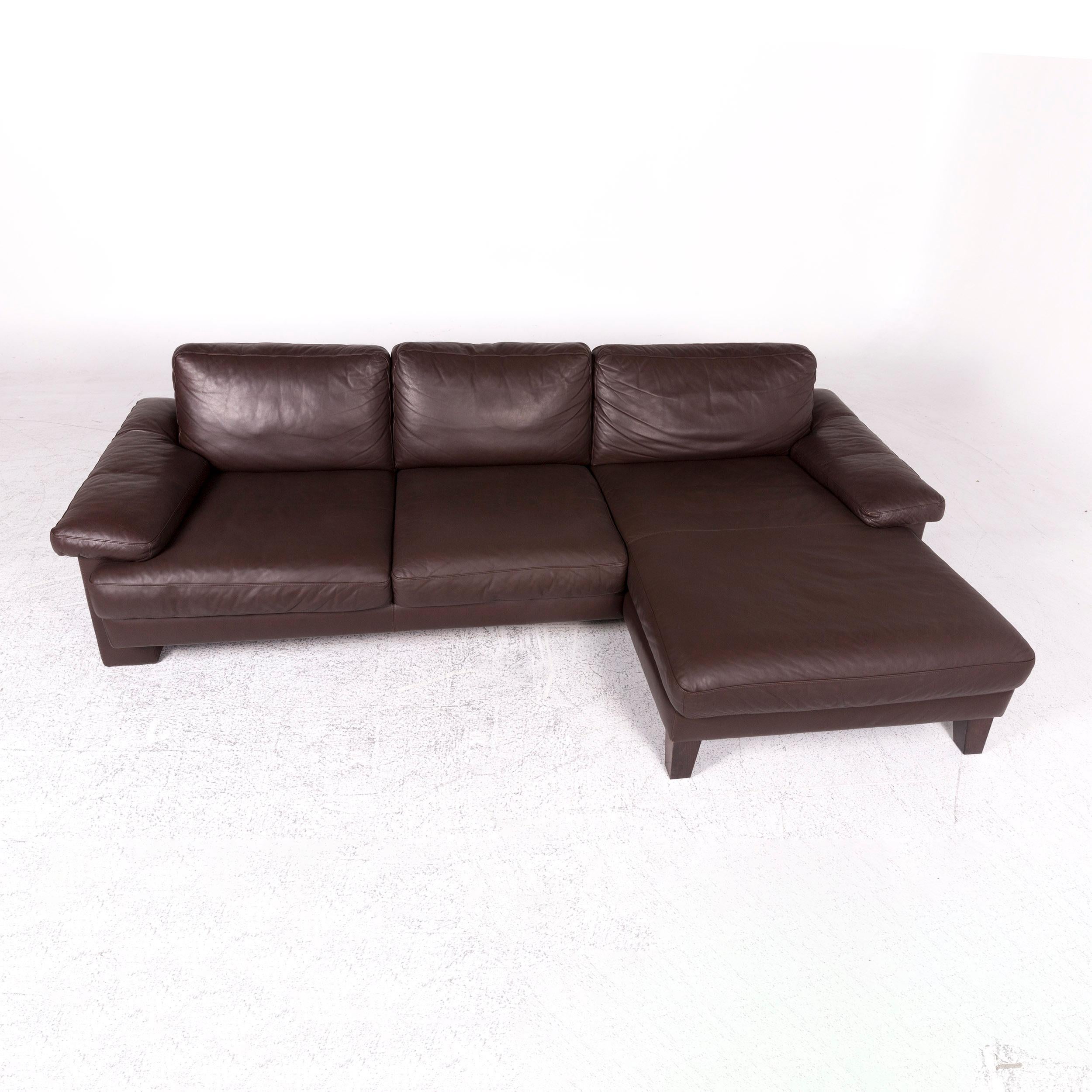 Contemporary Machalke Leather Corner Sofa Brown Sofa Couch