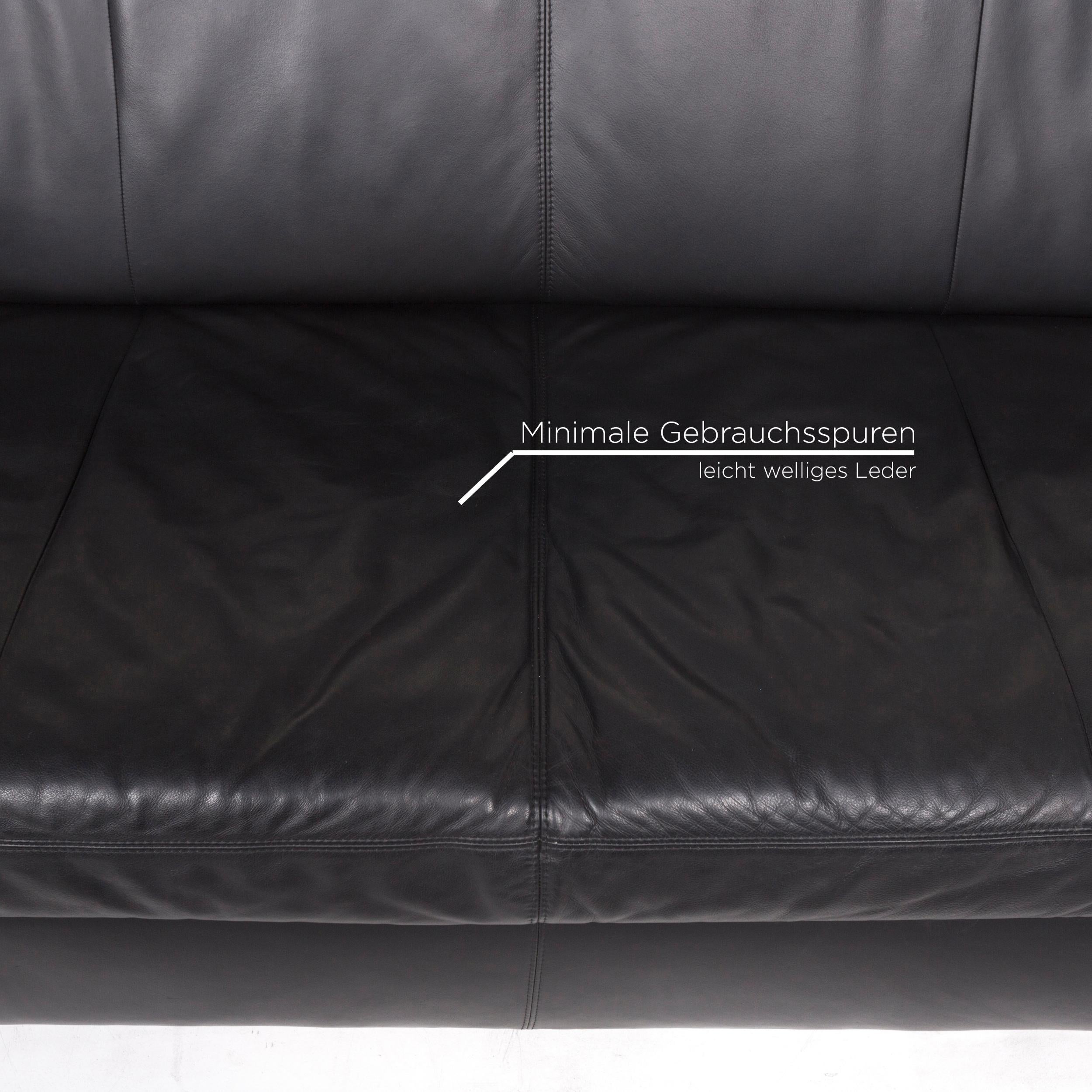 Modern Machalke Leather Sofa Bed Black Two-Seat Sofa Sleep Function Couch
