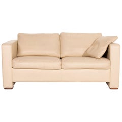 Machalke Leather Sofa Beige Two-Seat Couch