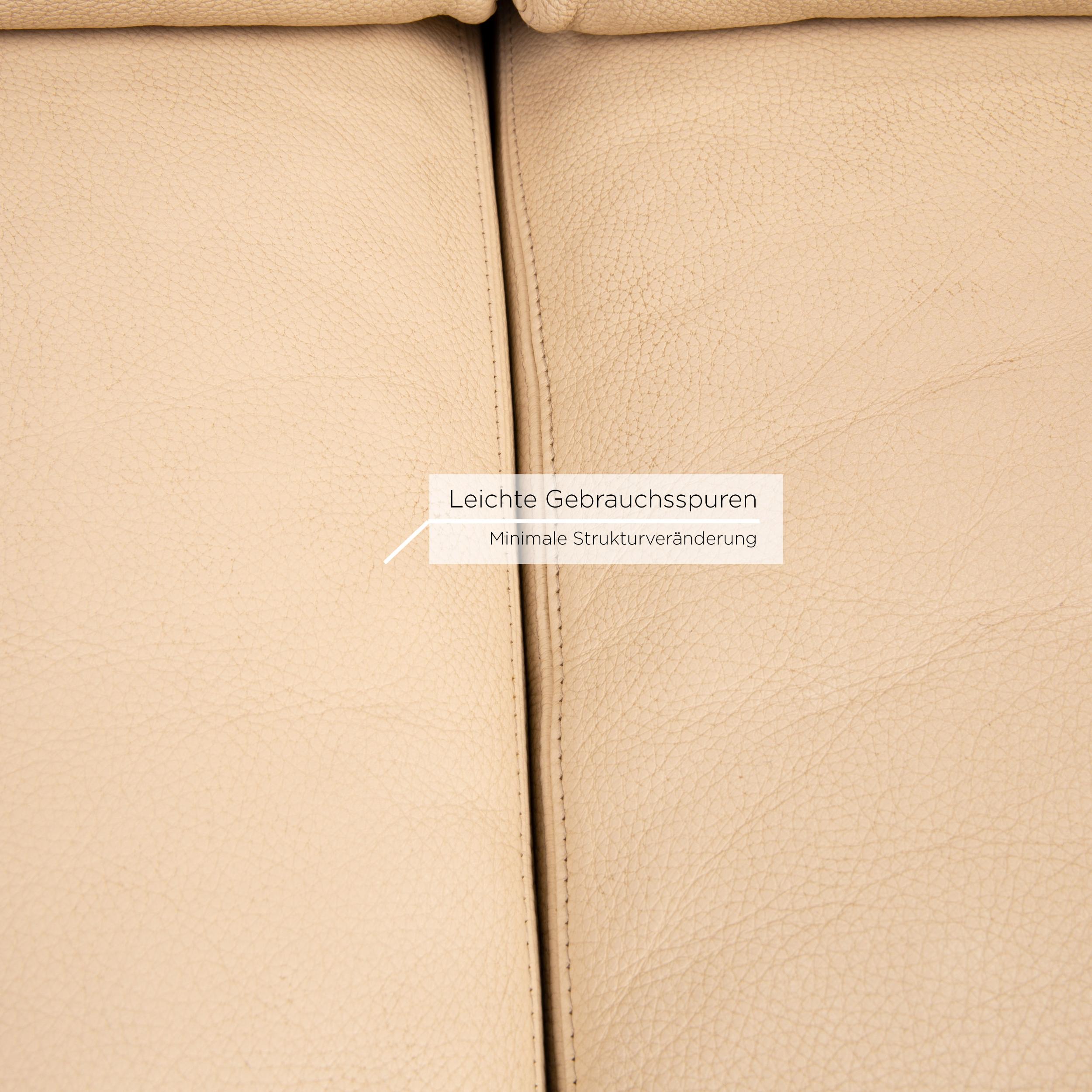 Bosnian Machalke Leather Sofa Beige Two-Seat Couch