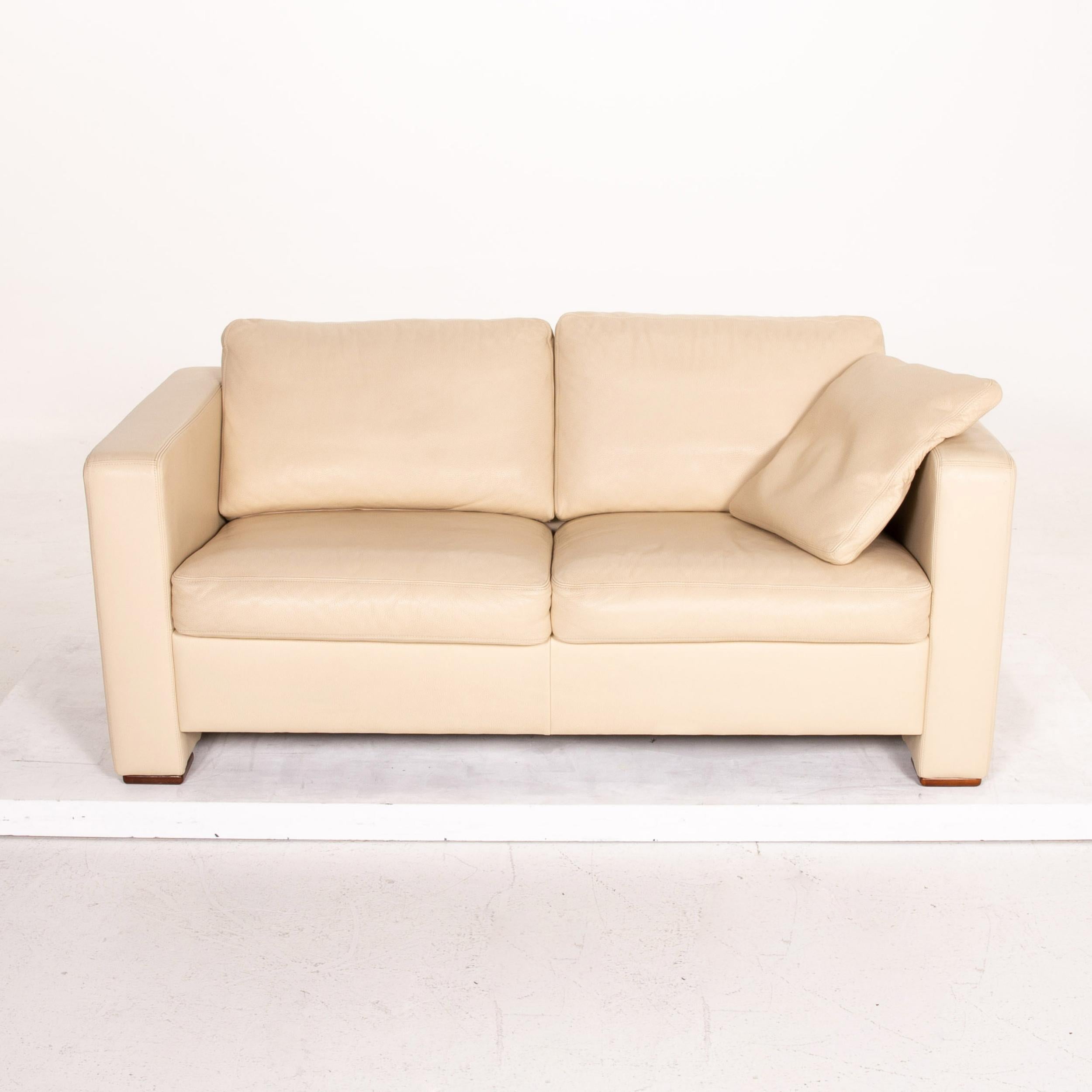 Machalke Leather Sofa Beige Two-Seat Couch 1