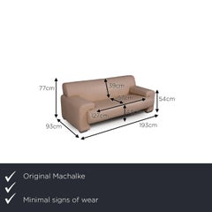 Machalke Leather Sofa Cream Two-Seater Couch