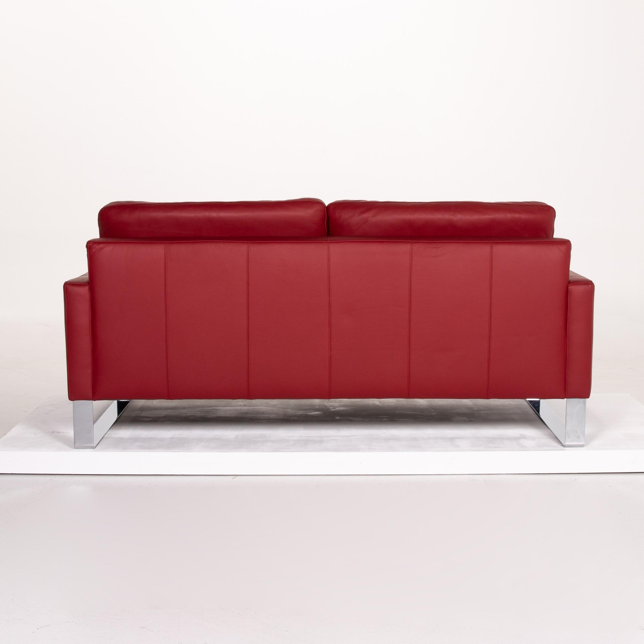 We present to you a Machalke leather sofa red two-seat couch # 13906t.


 Product measurements in centimeters:
 

Depth 96
Width 187
Height 86
Seat height 45
Rest height 59
Seat depth 54
Seat width 162
Back height 39.
 