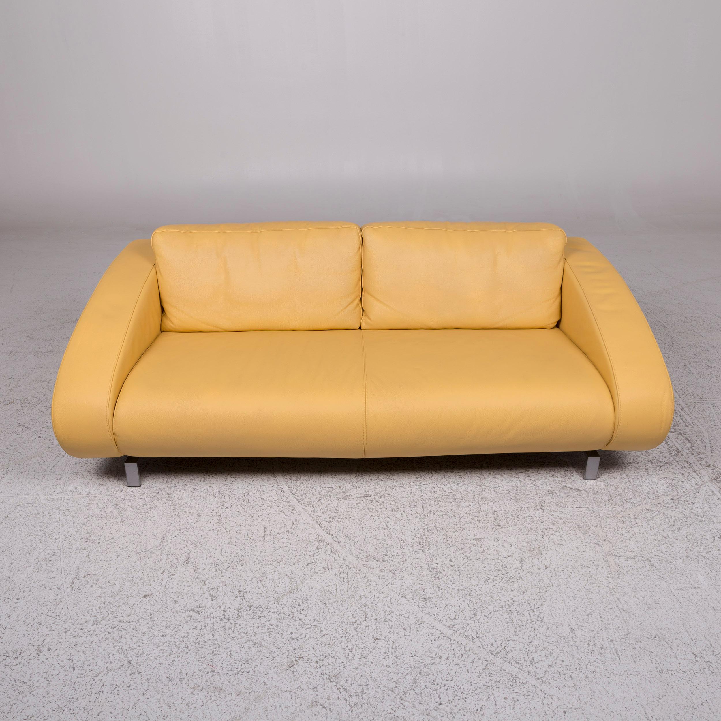 Bosnian Machalke Leather Sofa Yellow Two-Seat