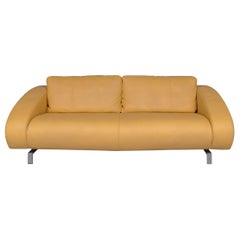 Machalke Leather Sofa Yellow Two-Seat
