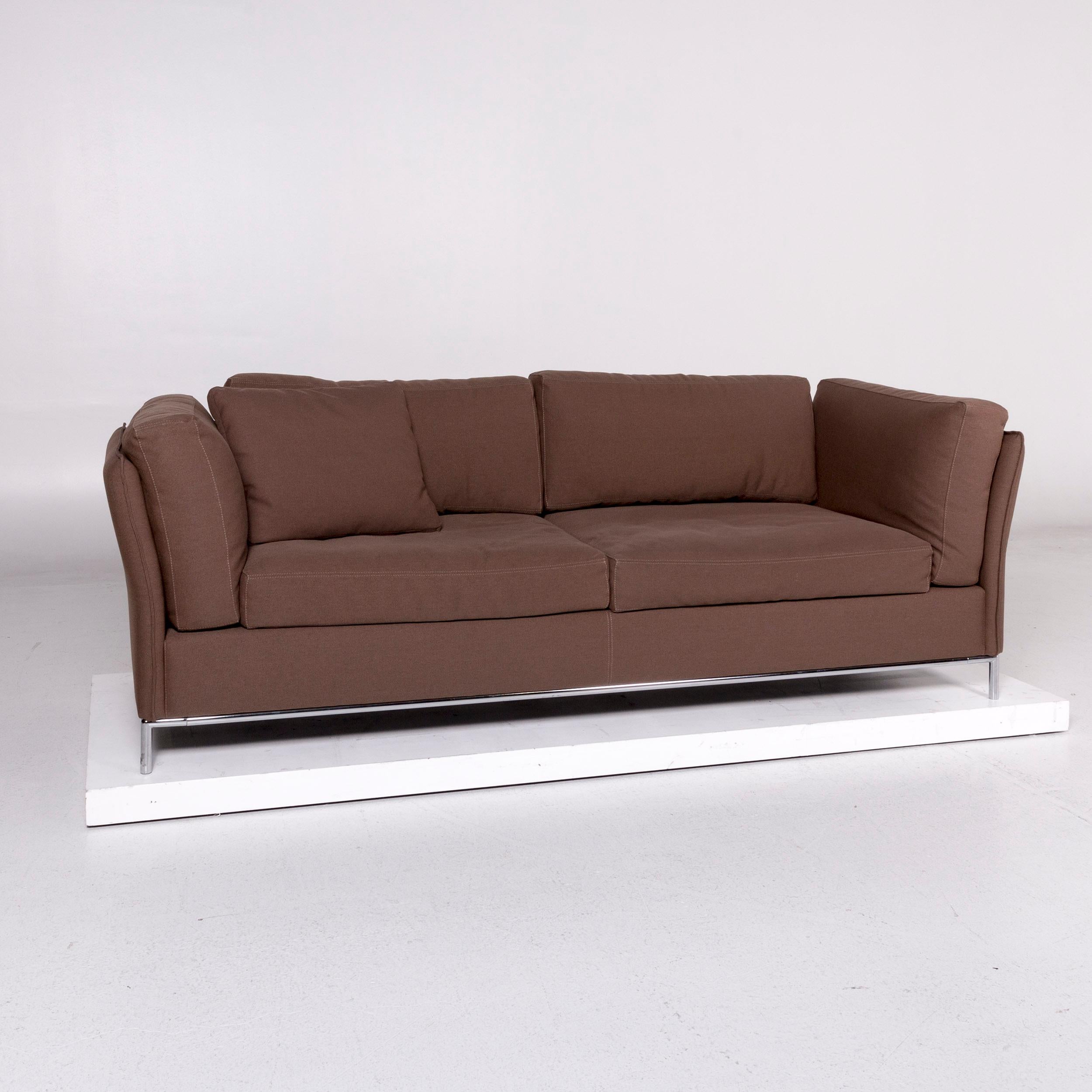 We bring to you a Machalke loveseat fabric sofa brown three-seat couch.

 Product measurements in centimeters:
 
Depth 83
Width 230
Height 150
Seat-height 47
Rest-height 95
Seat-depth 69
Seat-width 170
Back-height 35.
 