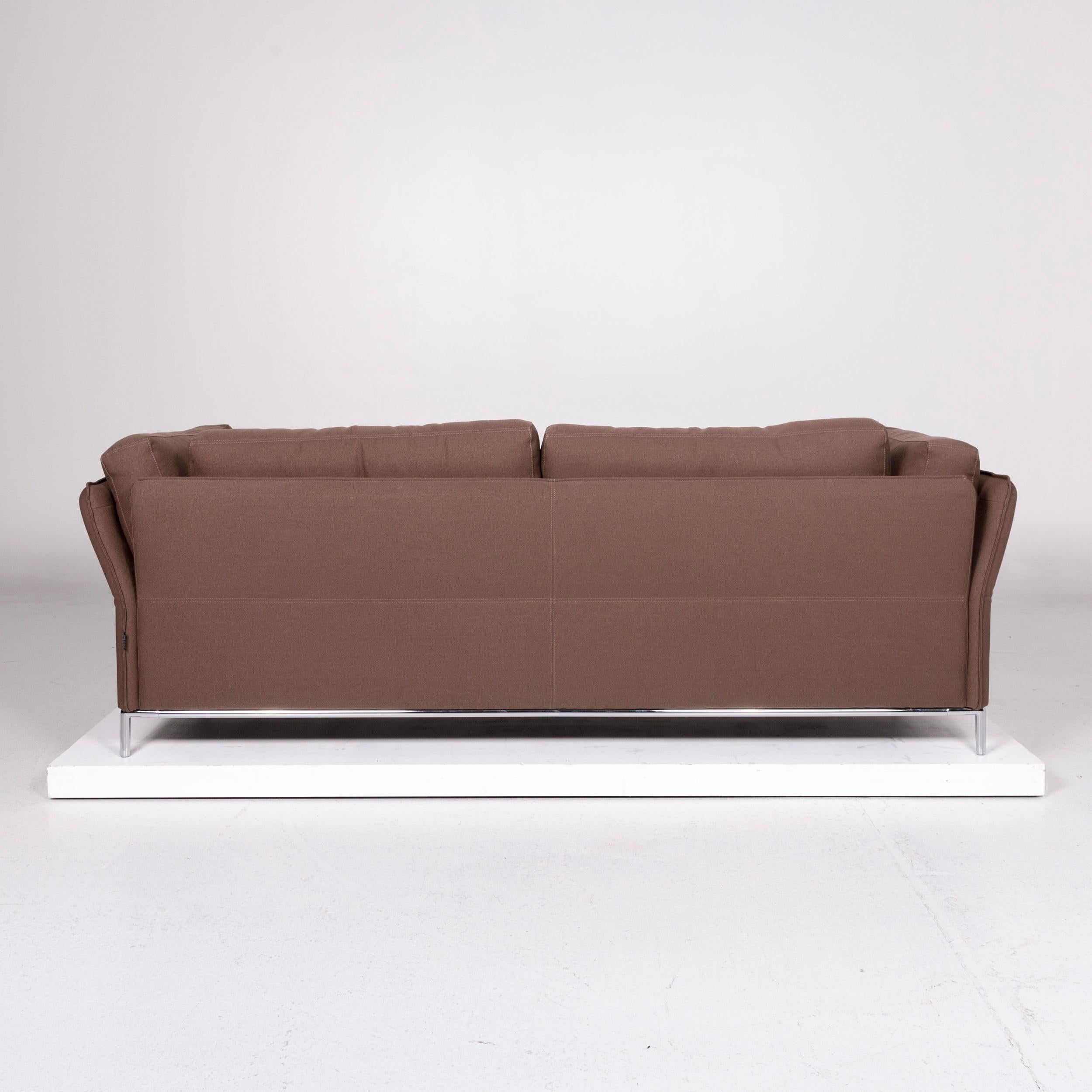 Machalke Loveseat Fabric Sofa Brown Three-Seat Couch For Sale 1