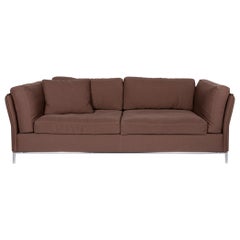 Machalke Loveseat Fabric Sofa Brown Three-Seat Couch