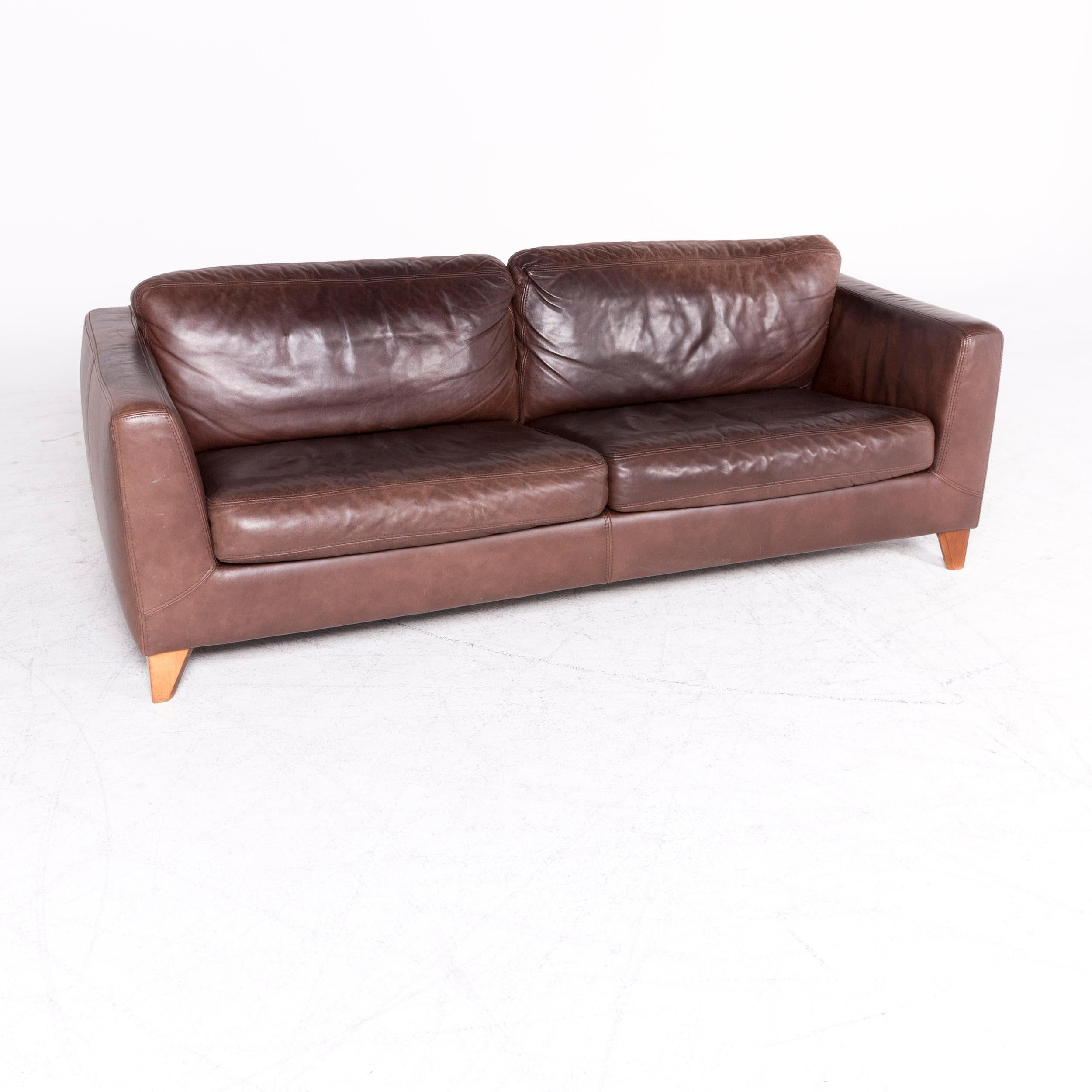 We bring to you a Machalke Pablo designer leather sofa brown genuine leather three-seat couch.

Product measurements in centimeters:

Depth 98
Width 219
Height 78
Seat-height 44
Rest-height 66
Seat-depth 48
Seat-width 180
Back-height