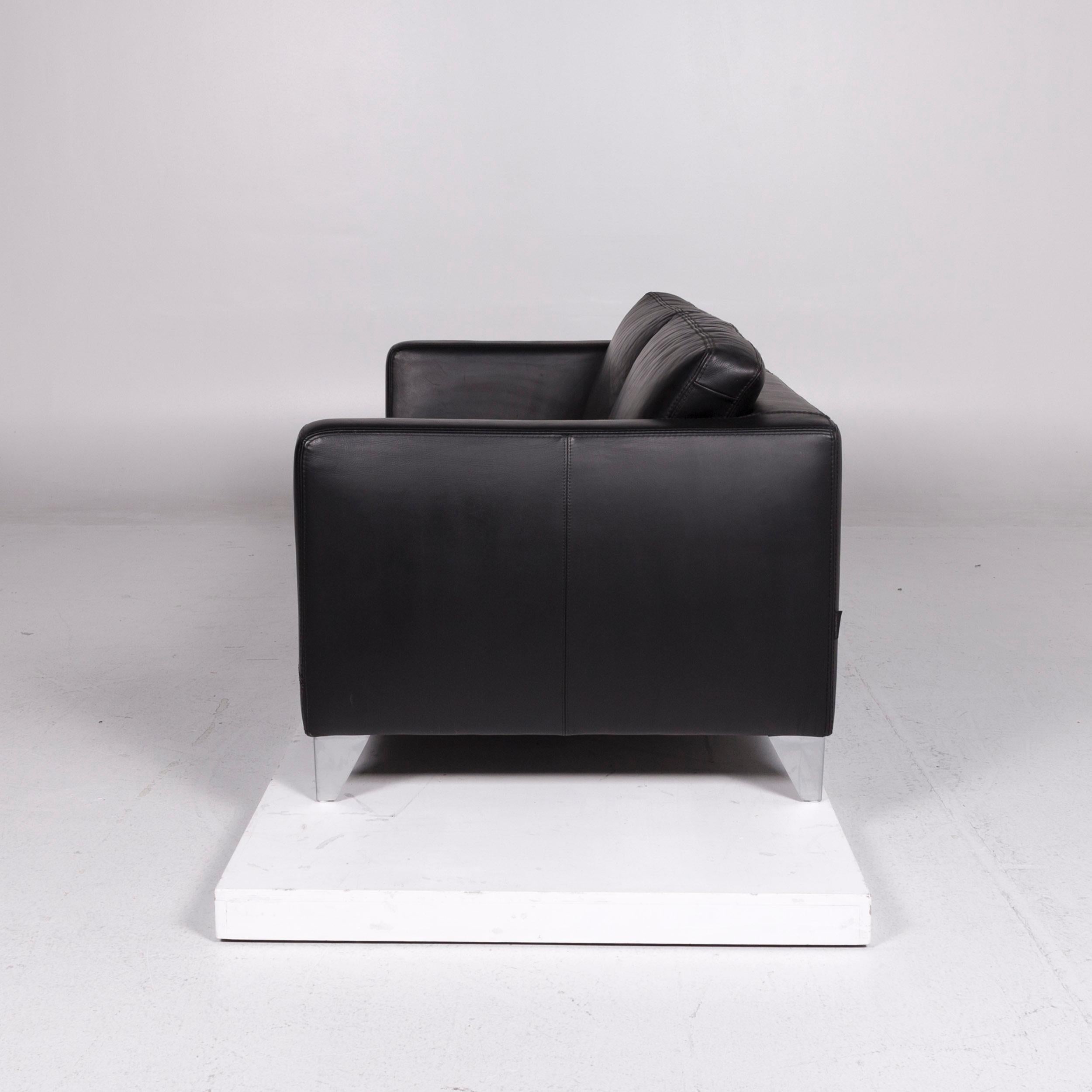 Machalke Pablo Leder-Sofa mit schwarzer Zweisitzer 4