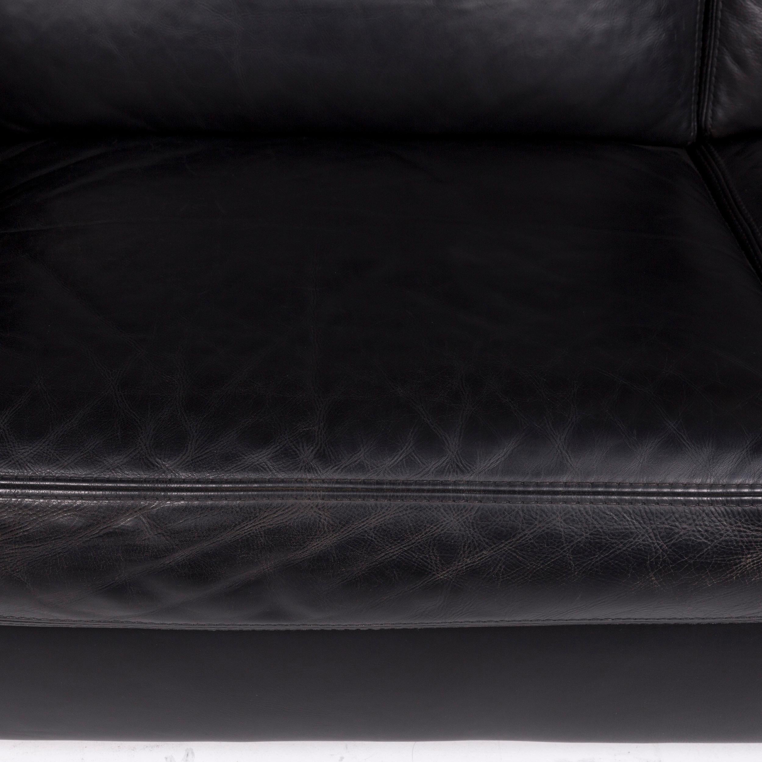 Machalke Pablo Leder-Sofa mit schwarzer Zweisitzer (Bosnisch)