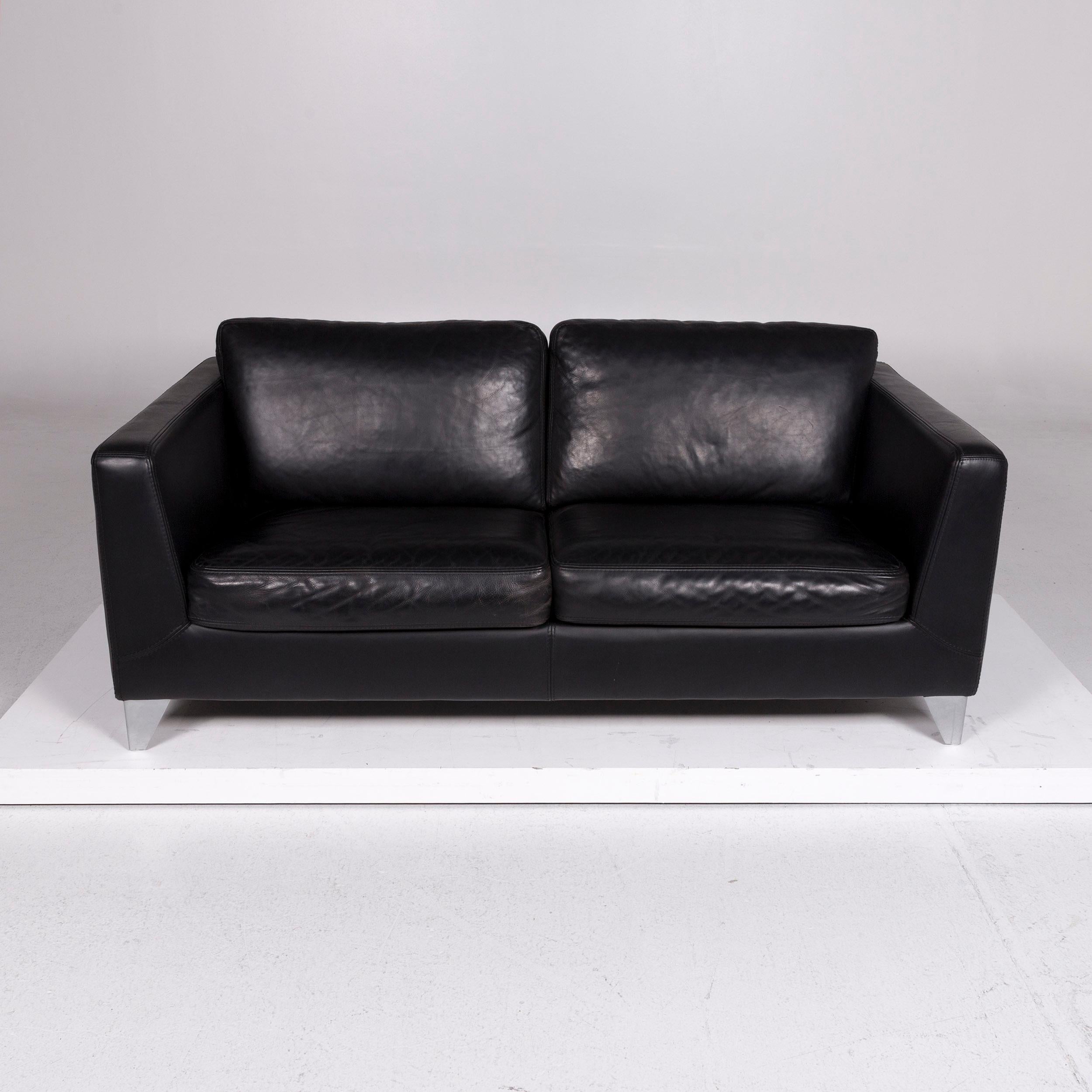 Machalke Pablo Leder-Sofa mit schwarzer Zweisitzer 1