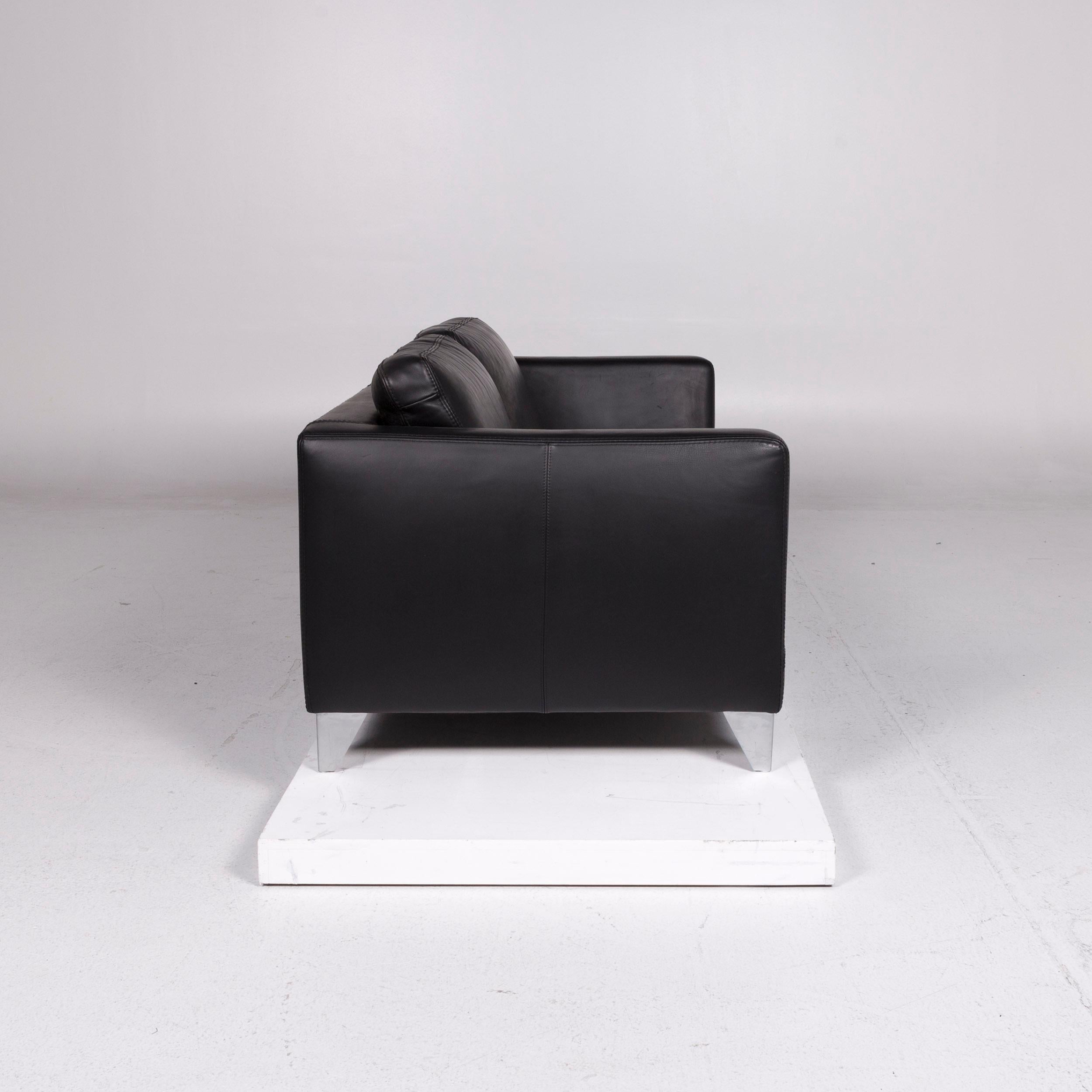 Machalke Pablo Leder-Sofa mit schwarzer Zweisitzer 2