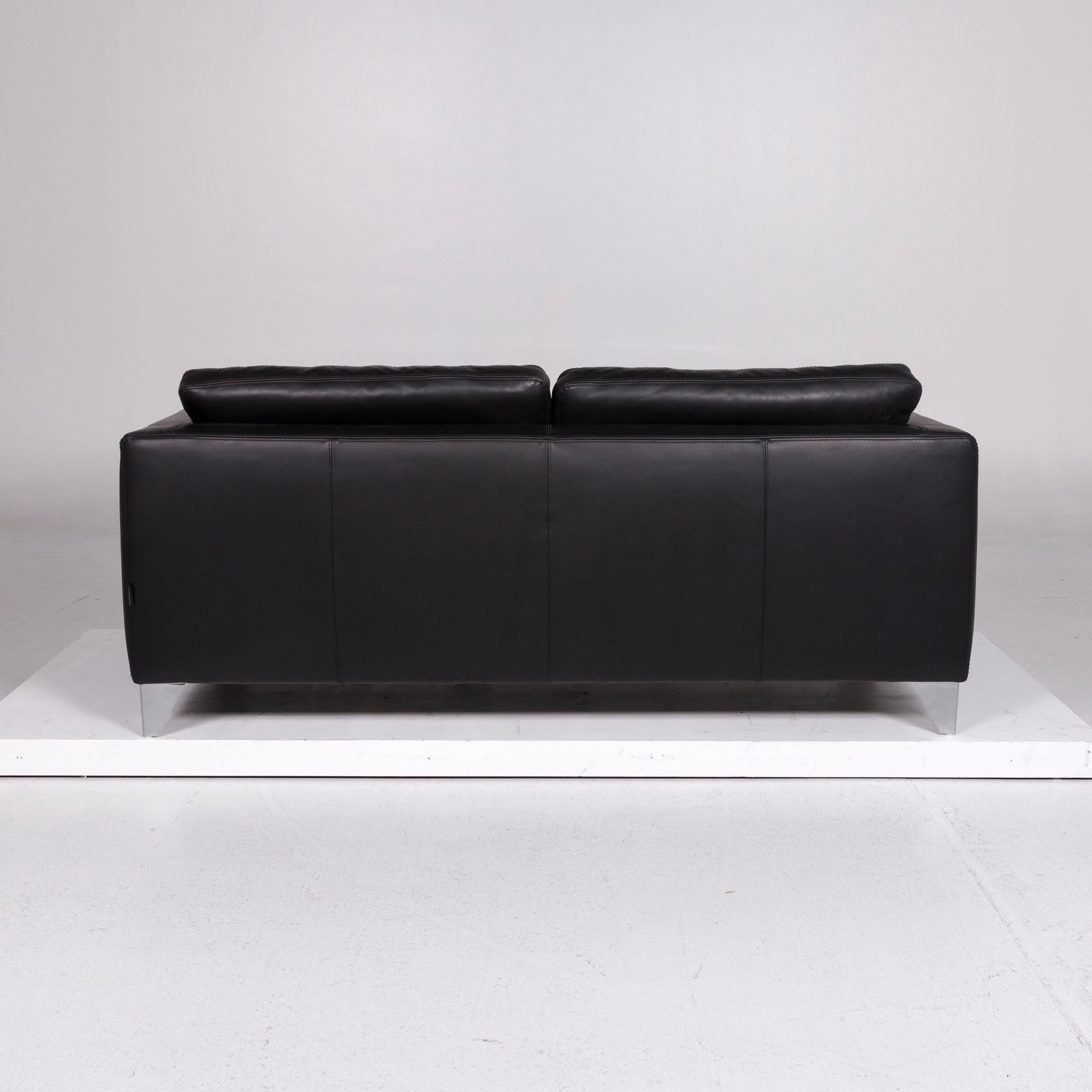 Machalke Pablo Leder-Sofa mit schwarzer Zweisitzer 3