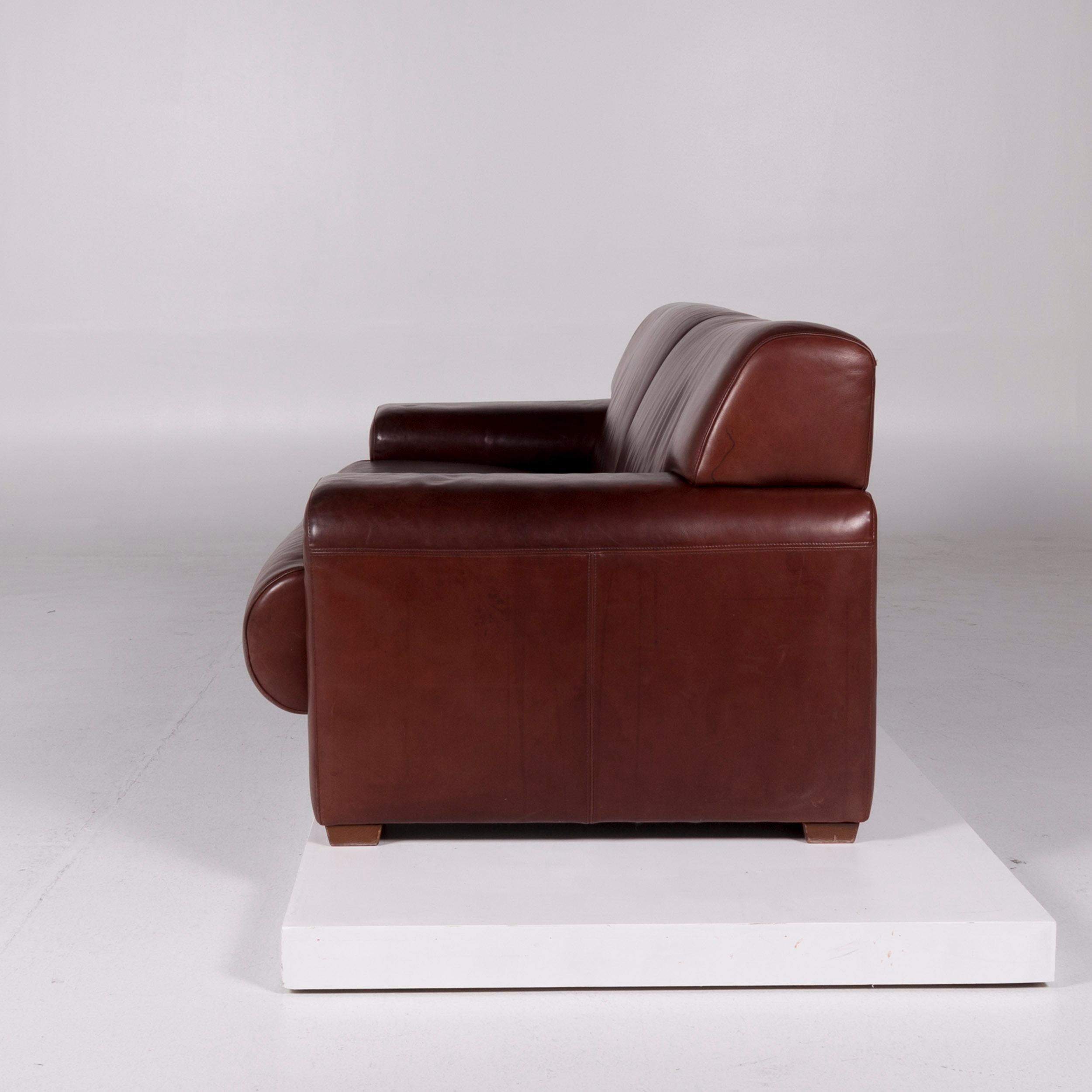 Machalke Ronda Designer-Sofa aus Leder Braun mit Zweisitzer im Angebot 3