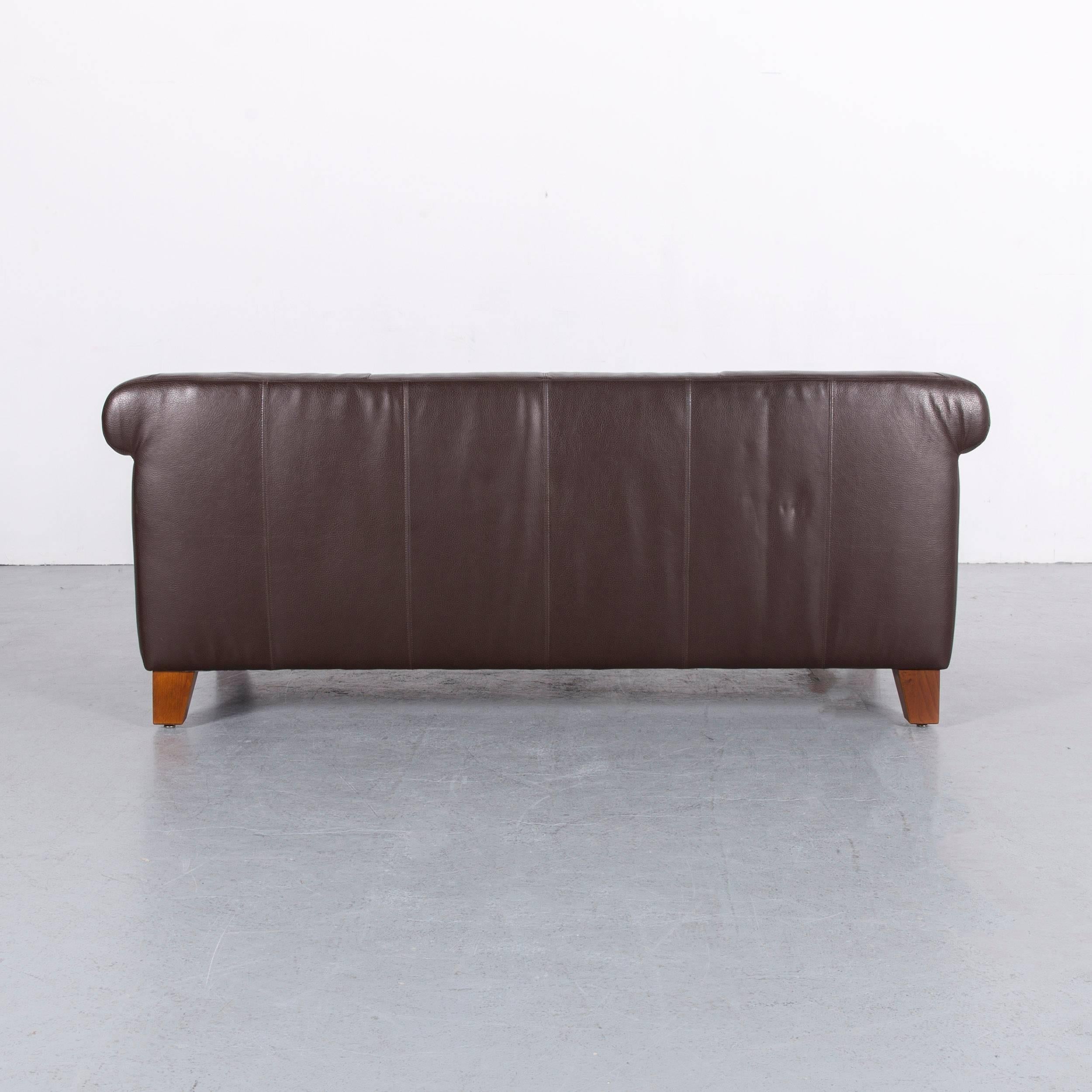 Machalke Sumatra Leather Sofa Set Brown Two-Seat and Armchair 5