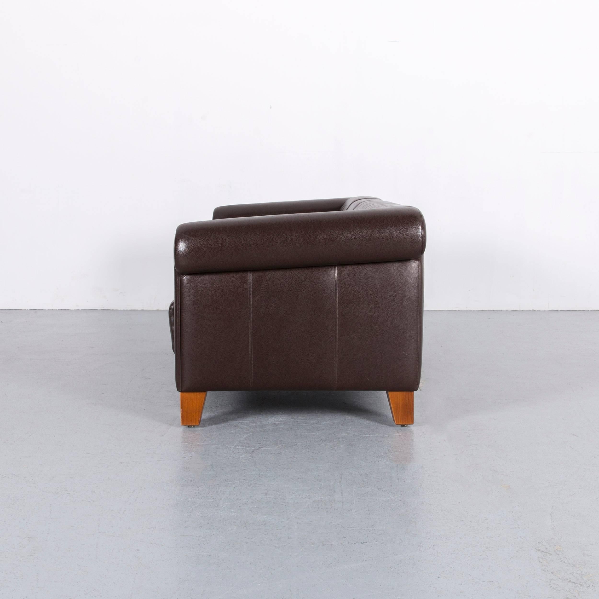 Machalke Sumatra Leather Sofa Set Brown Two-Seat and Armchair 6