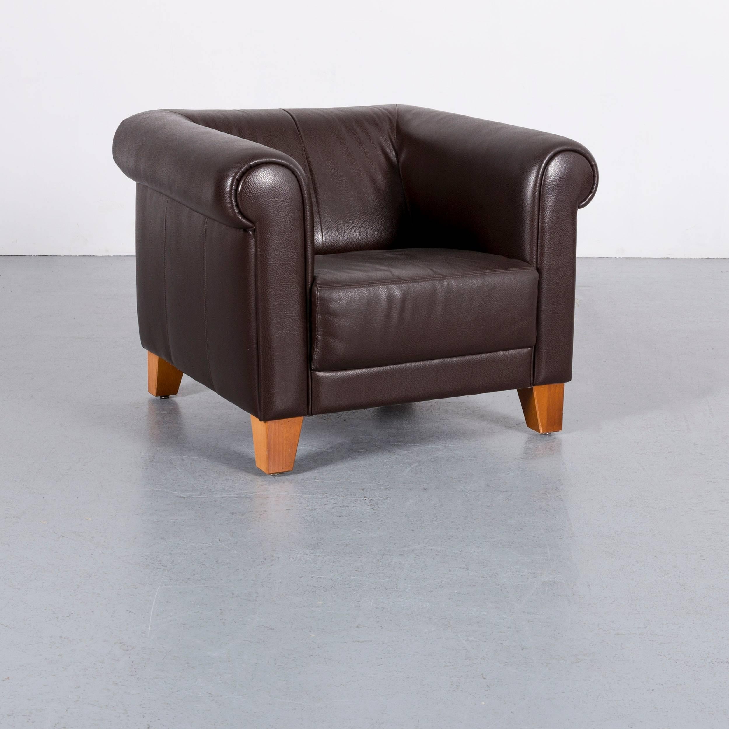 Machalke Sumatra Leather Sofa Set Brown Two-Seat and Armchair 7