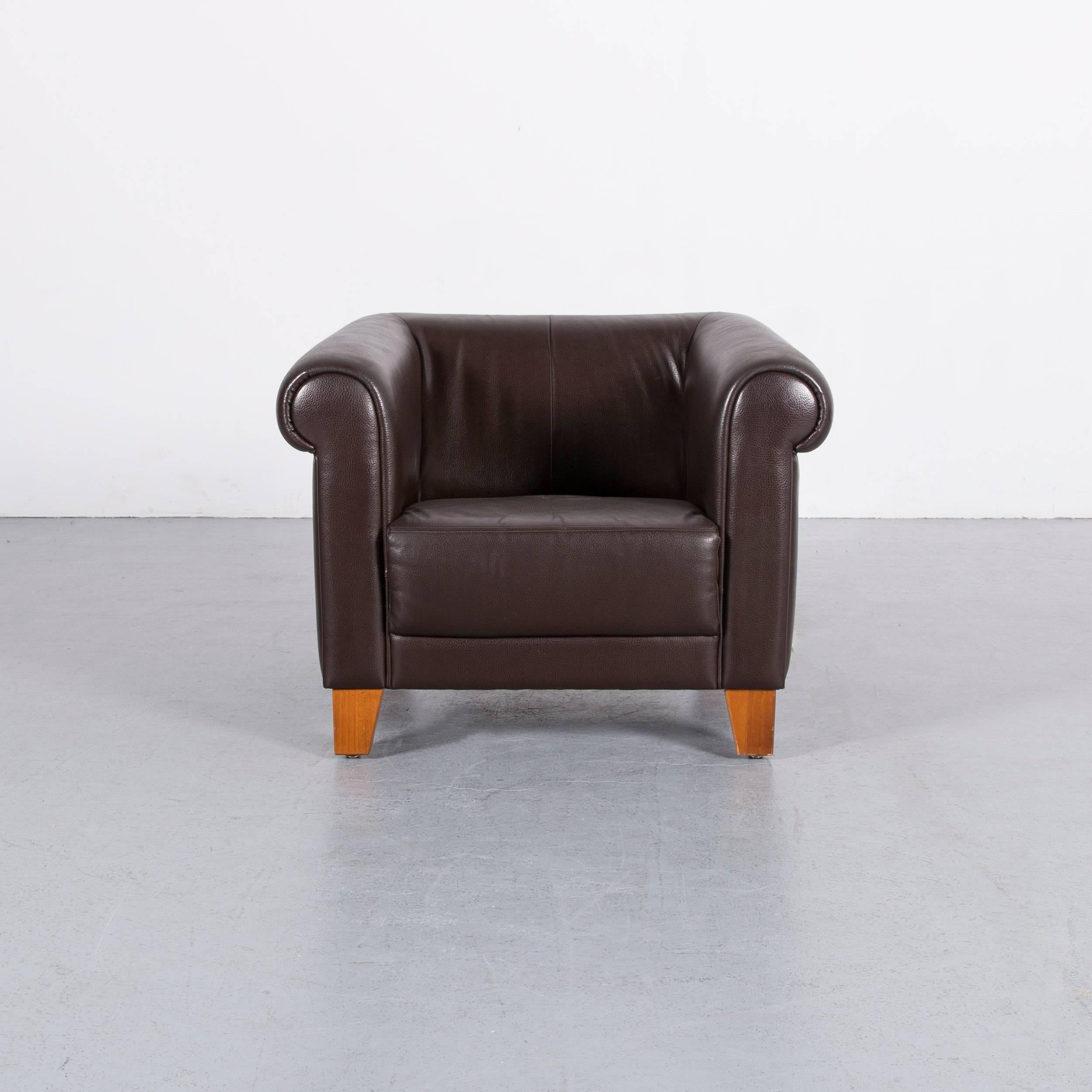 Machalke Sumatra Leather Sofa Set Brown Two-Seat and Armchair 8