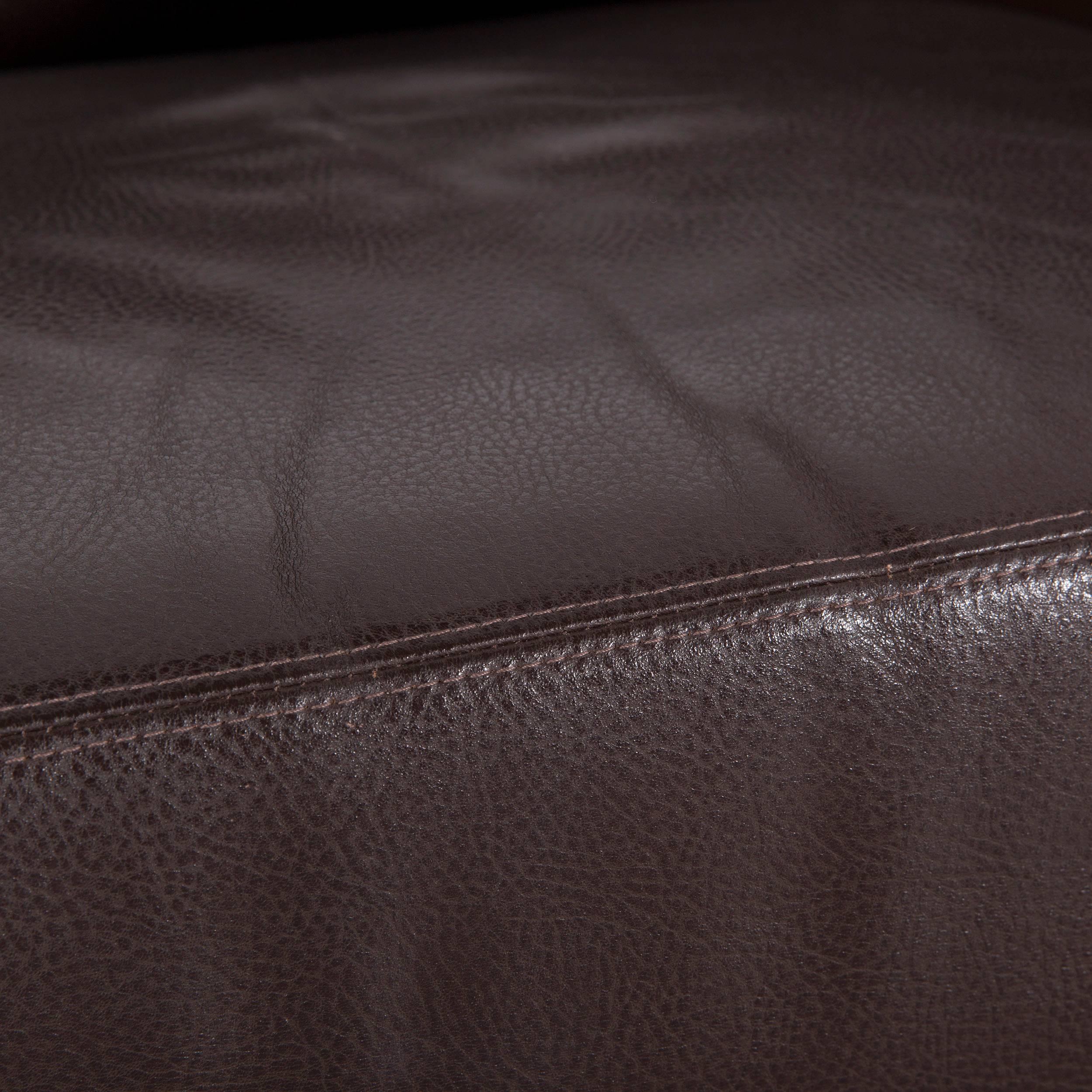 Machalke Sumatra Leather Sofa Set Brown Two-Seat and Armchair 9
